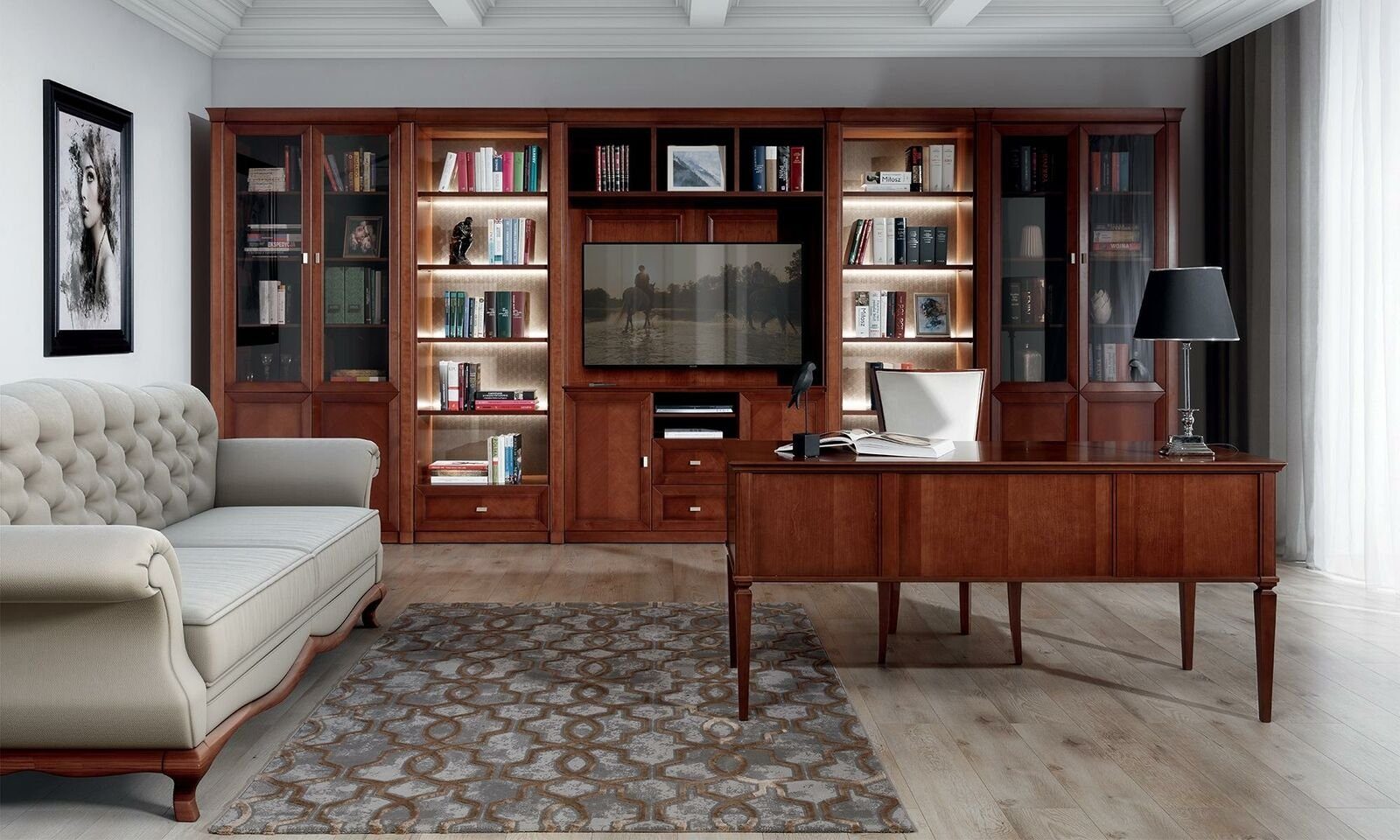 JVmoebel Aktenschrank Eleganter Wandschrank aus Holz mit stilvollem Design Made in Europa