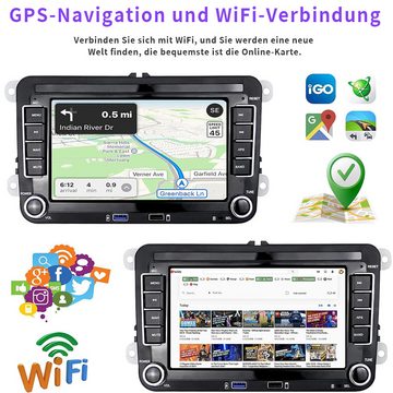 Hikity Autoradio für VW Golf 5 6 Polo Seat Skoda Radio 7 Zoll Android Autoradio (WLAN/GPS/RDS-Radio, Bluetooth/HiFi)