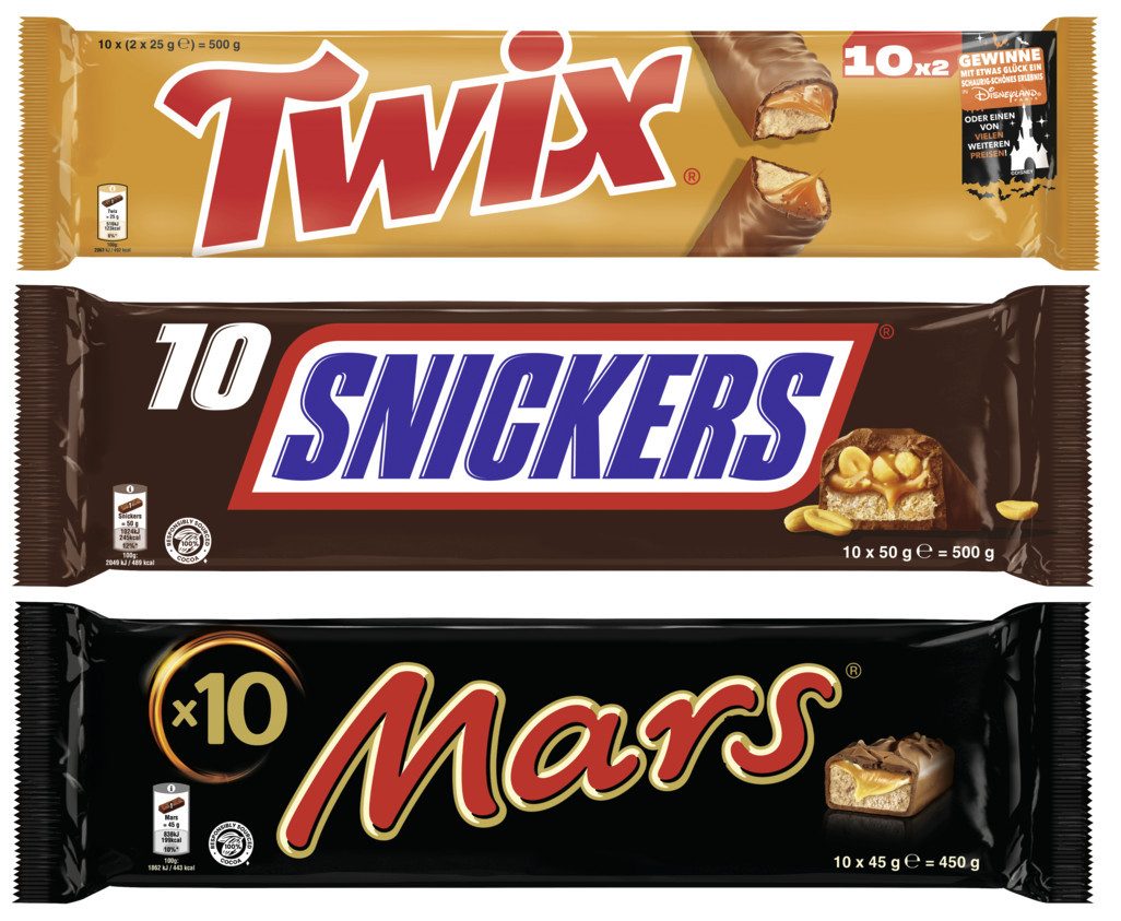 Mars Süßigkeit Schokoriegel Mix 1450g - Mars, Snickers, TWIX - 3 Packungen
