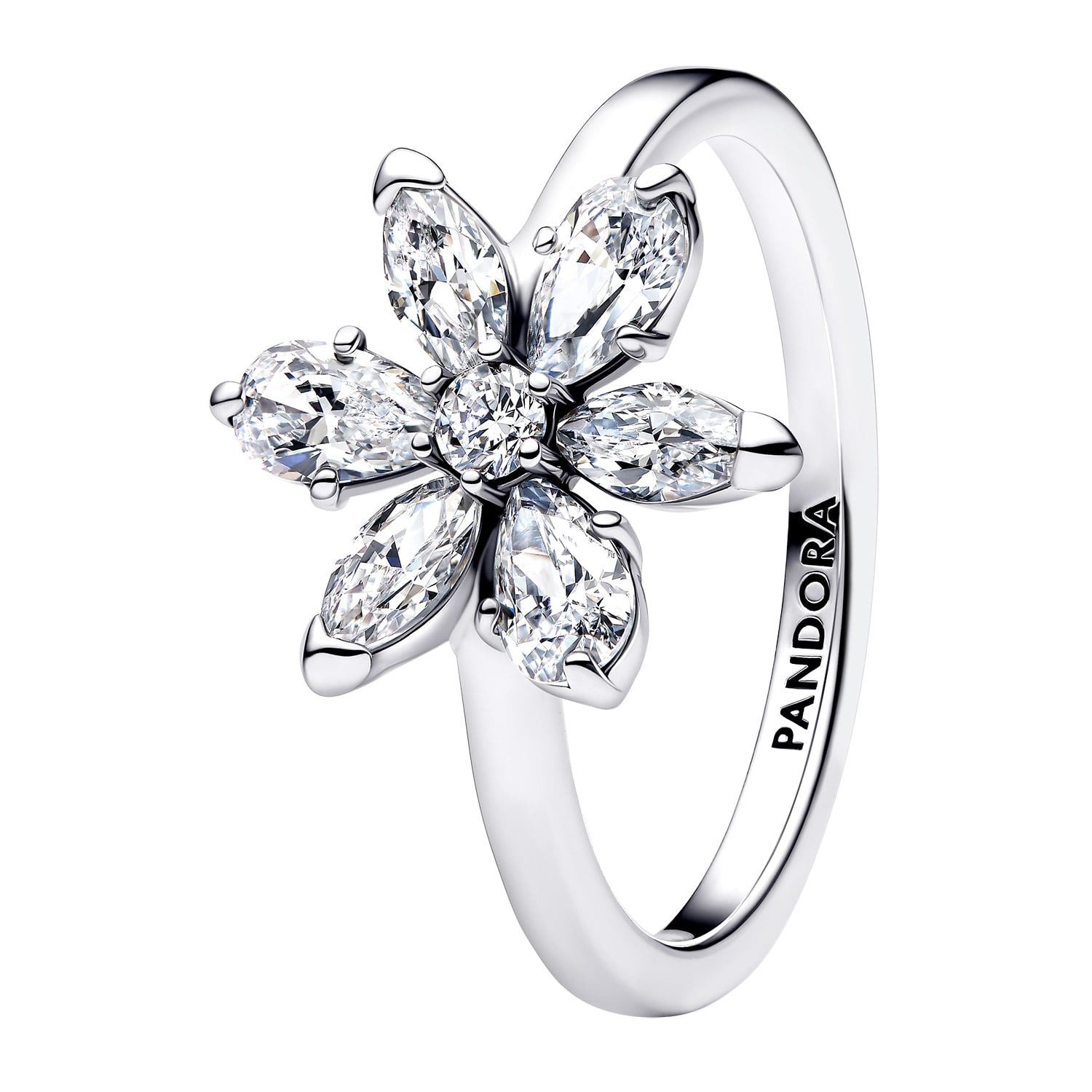 Pandora Silberring Damen-Herbarium Funkelnde Blume