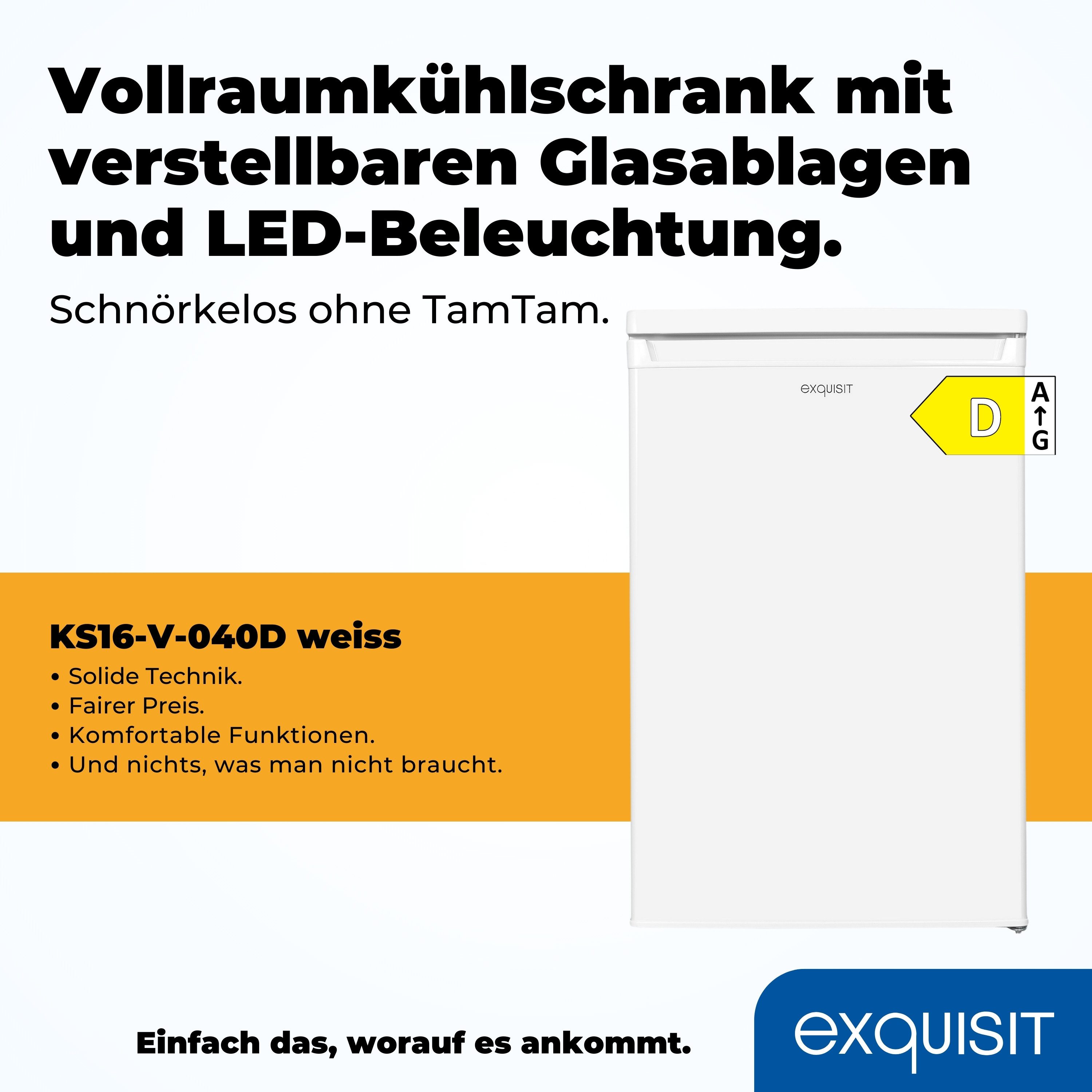 exquisit Vollraumkühlschrank KS16-V-040D, 85 cm hoch, 55 cm breit, 126 Liter Nutzinhalt, Leiser Betrieb, Energieeffizienzklasse D – Bild 4 von 5