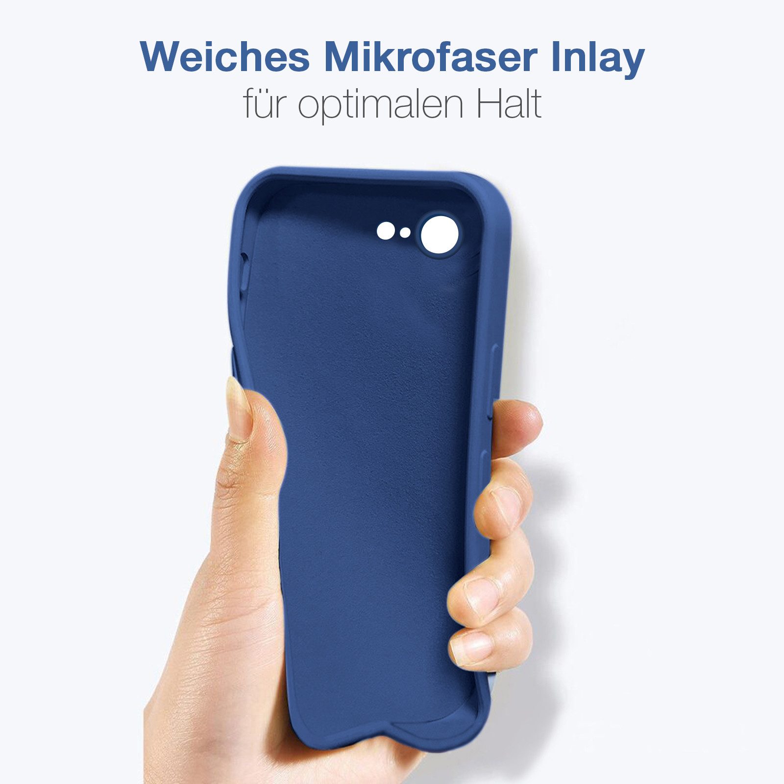 Tec-Expert Handyhülle SoftGrip Cover Hülle für Apple iPhone 7, Handy Case Bumper integrierter Kameraschutz flexibel