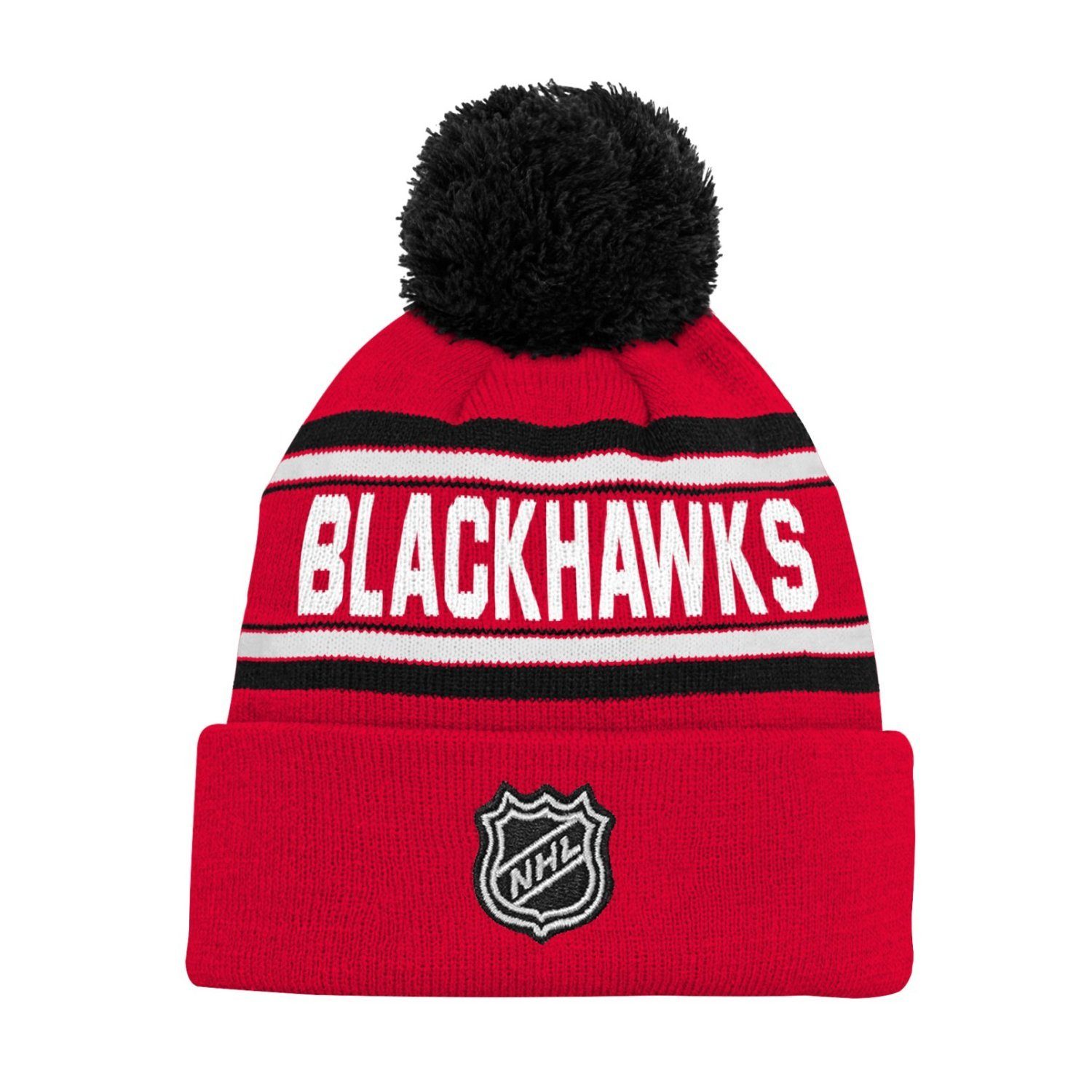 Blackhawks Bommel NHL Outerstuff Chicago CUFF JACQUARD Beanie Baseball Cap