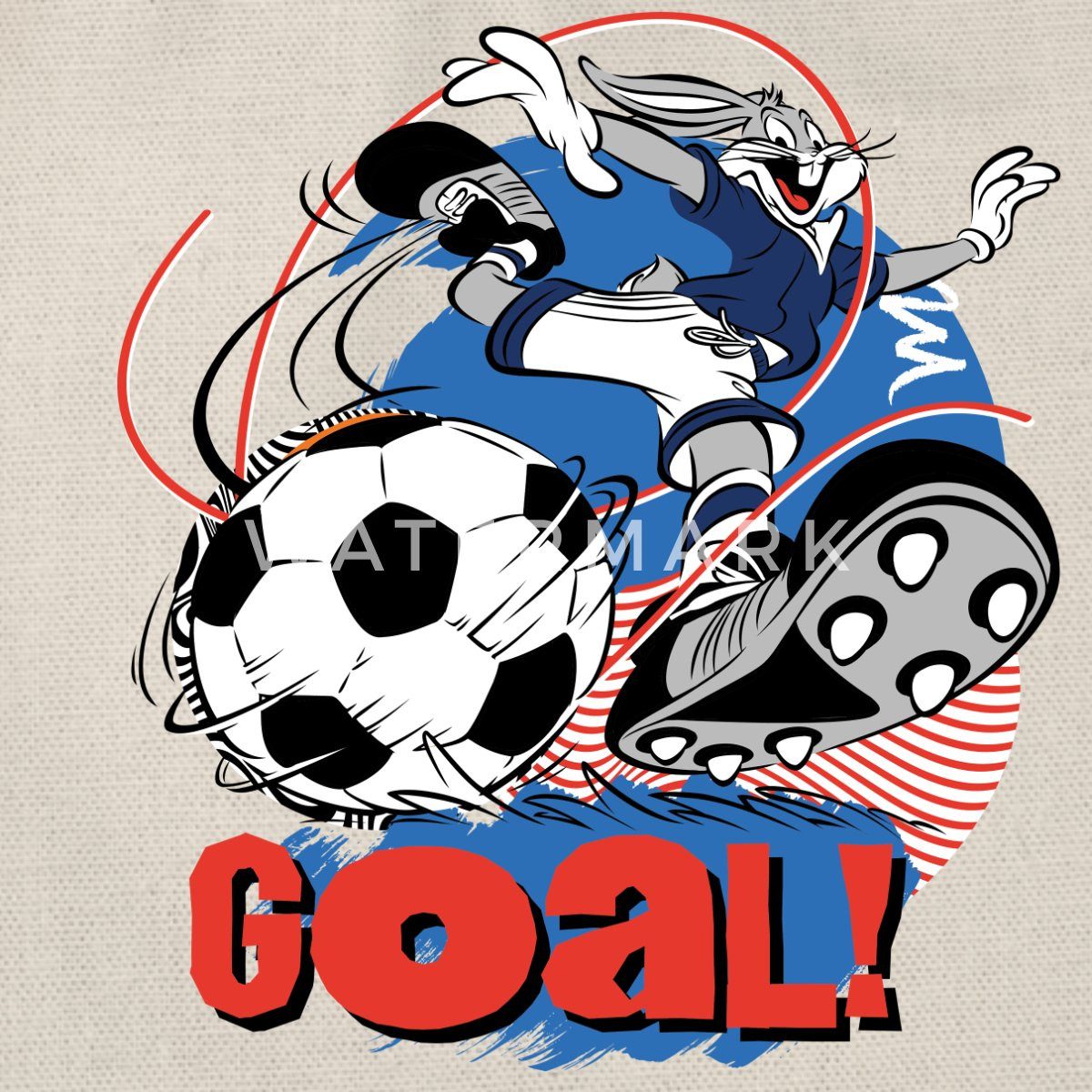 Spreadshirt Turnbeutel Looney Tunes Bugs Bunny Fußball Goal Turnbeutel (1-tlg)