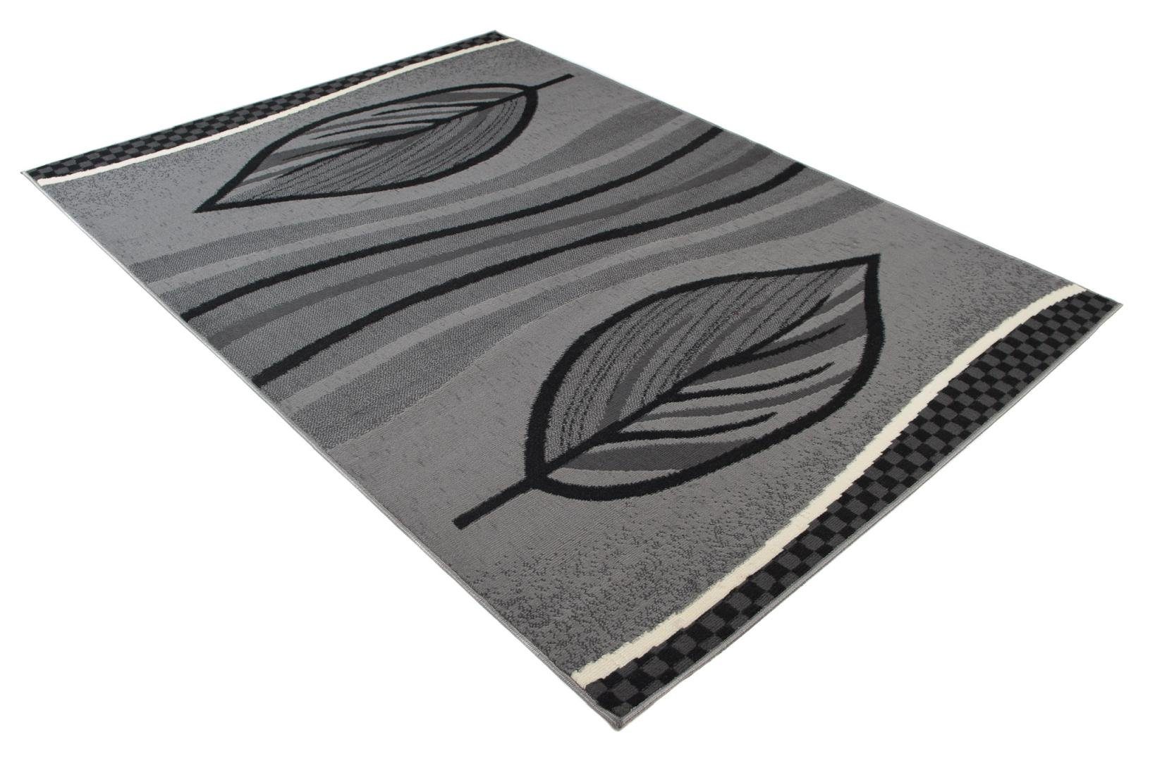 Designteppich Modern Kurzflor Geeignet 7 Fußbodenheizung, Teppich cm, Grau mm, 80 Höhe Pflegeleich, Geometrisch für - Mazovia, 150 x Weich