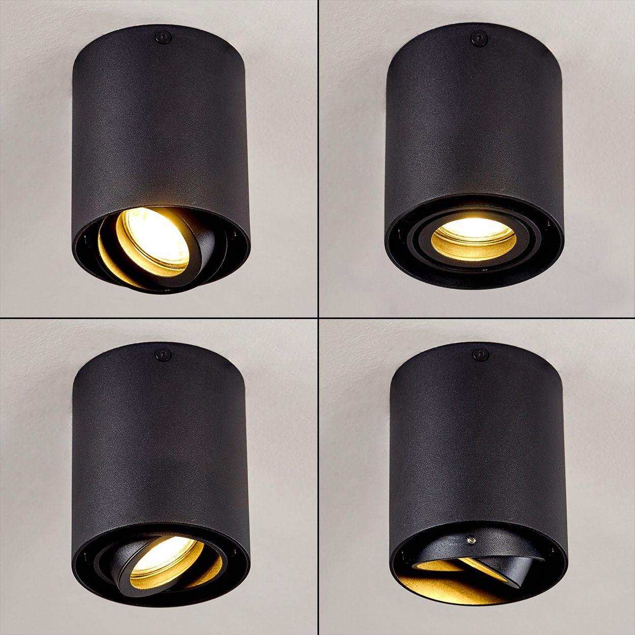 Leuchtspot aus Deckenleuchte der hofstein 1xGU10, verstellbar, in »Catona« Schwarz, Deckenlampe Metall Leuchtmittel, moderne ohne Aufbauleuchte ist
