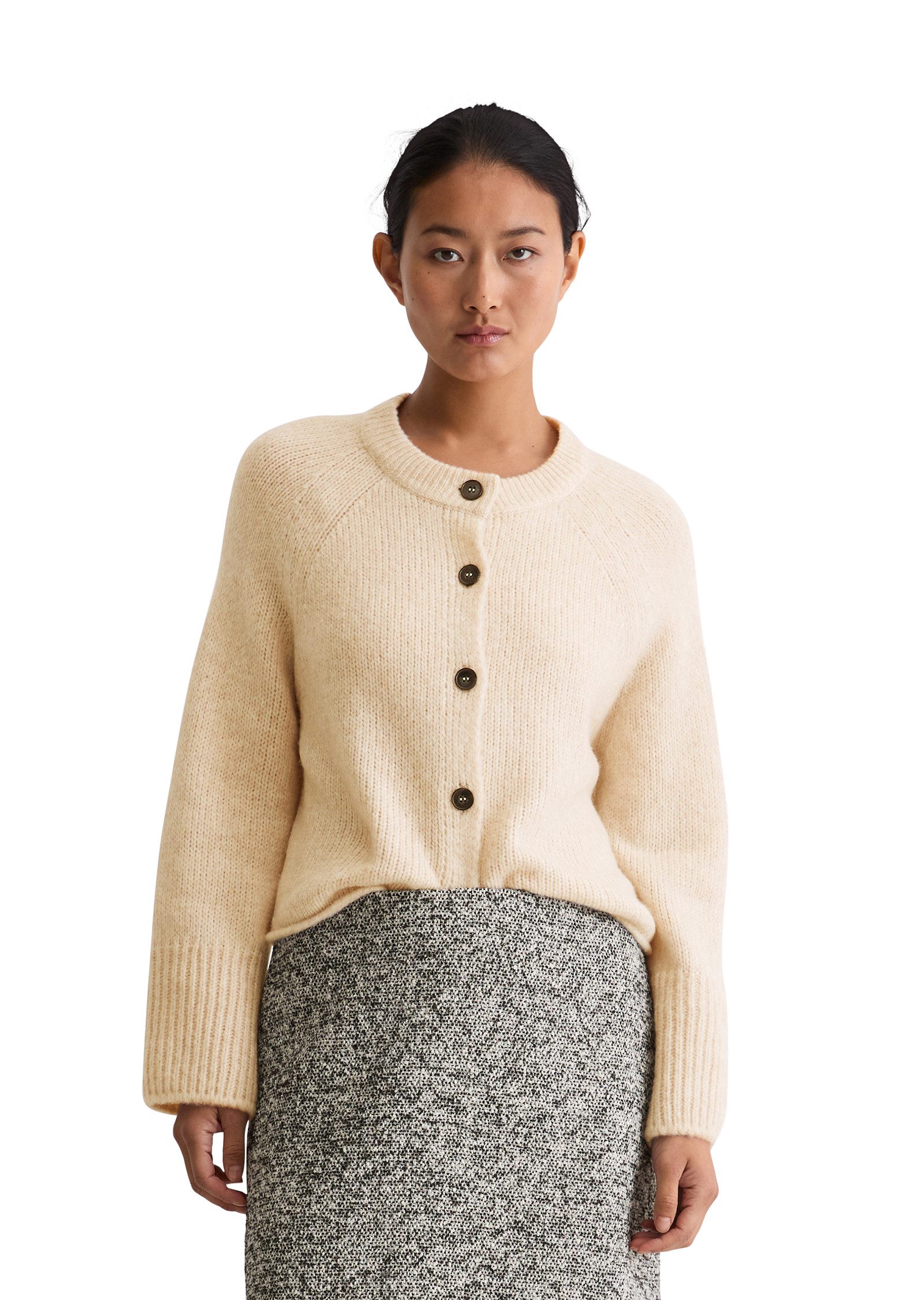 Marc O'Polo Cardigan aus softem Schurwolle-Mix, Raglanärmel, loose fit günstig online kaufen