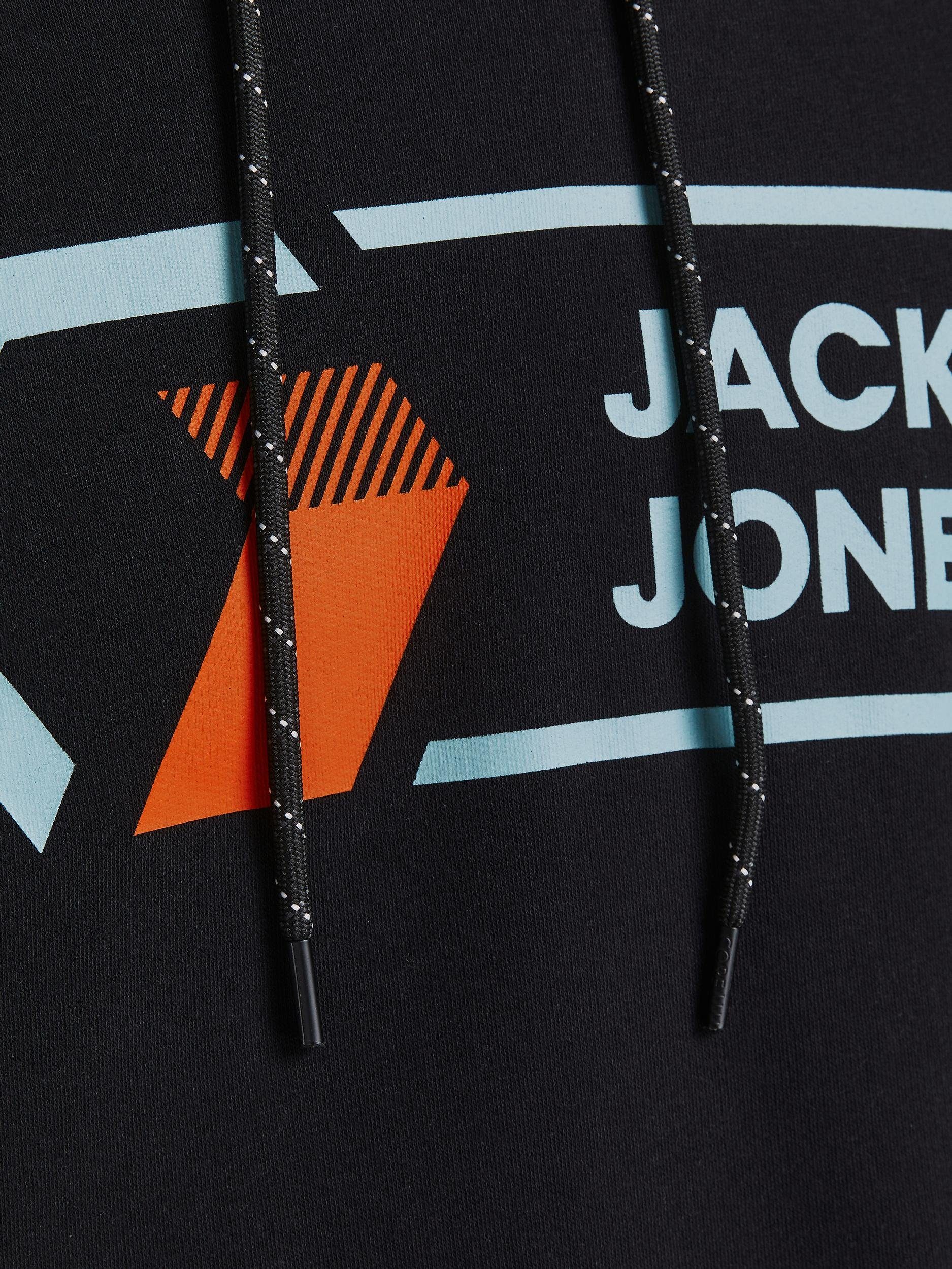 Black 12205411 JCOLOGAN Pullover Hoodie Jones Jack SWEAT & HOOD Sweatshirt mit Kapuze