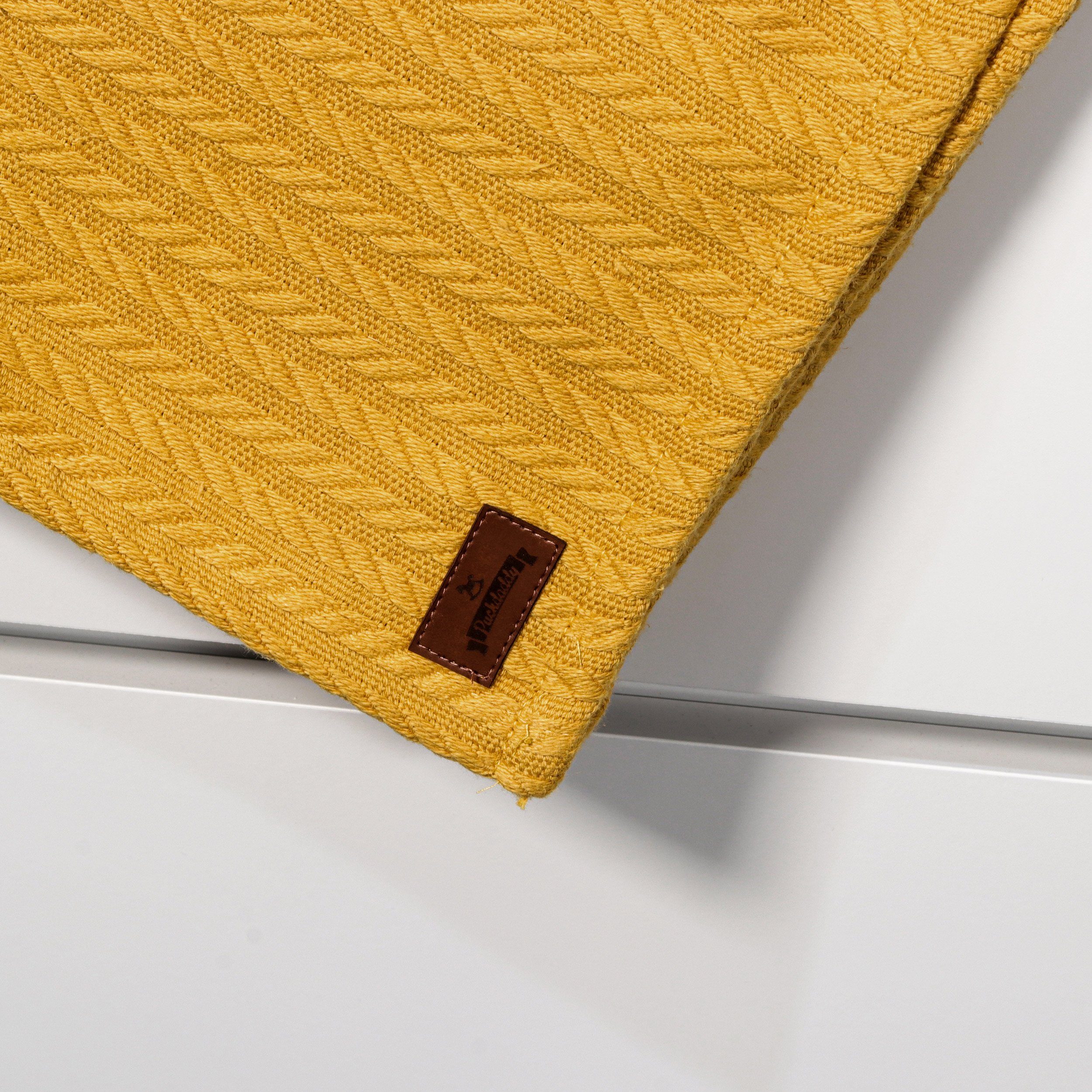 Babydecke Maja (72x100cm), im Zopfstrick-Muster in Senfgelb, Puckdaddy GmbH