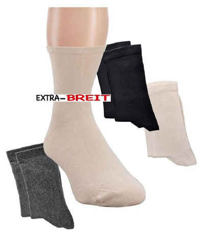Socks 4 Fun Diabetikersocken Wellness Socken Extra Breit Baumwolle 2 Paar (2-Paar)