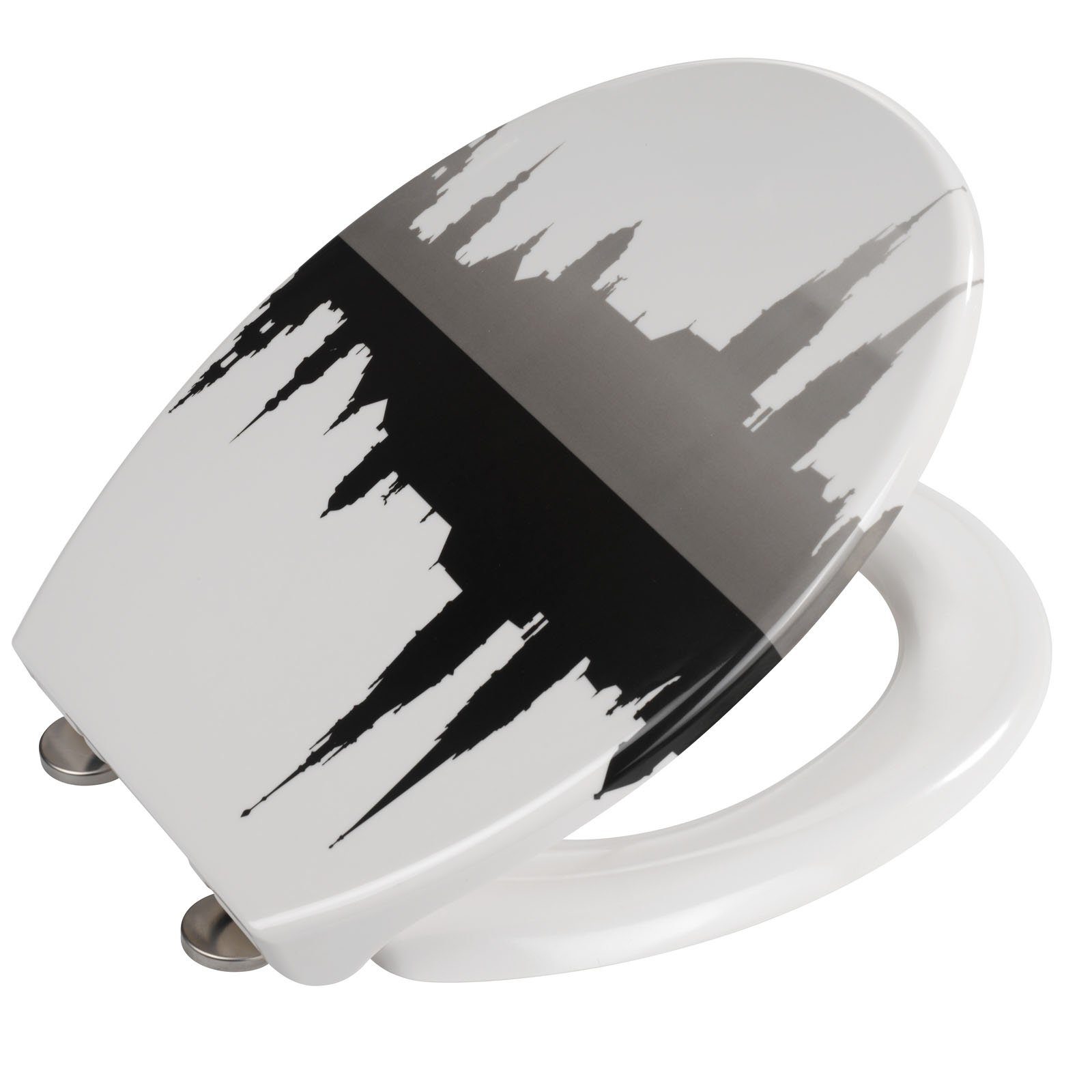 WENKO WC-Sitz Duroplast WC Toiletten Sitz Hamburg Skyline, mit Absenkautoma günstig online kaufen