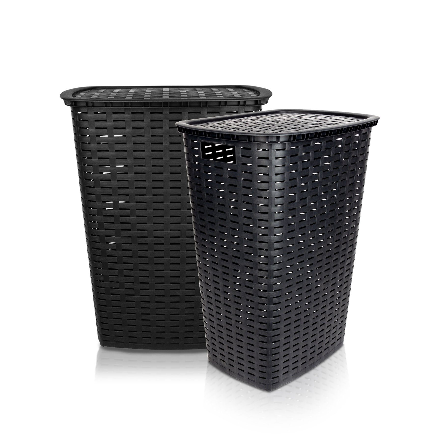 BigDean Wäschekorb Wäschesammler 55L mit Deckel und 2 Griffen (1 St) günstig online kaufen