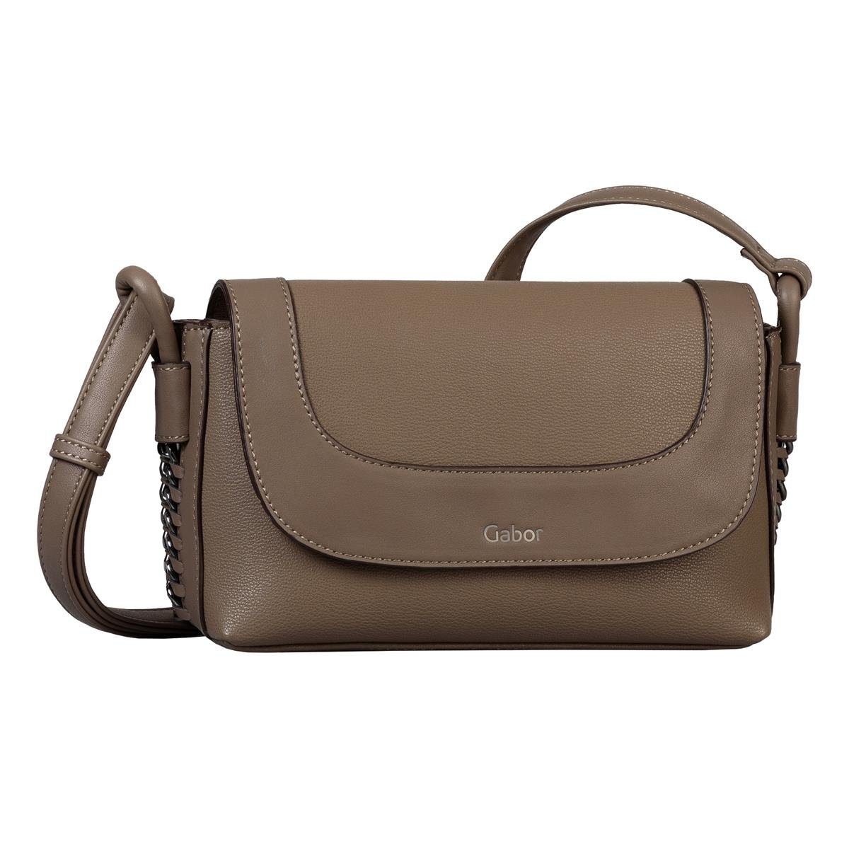 Handtasche GABOR Damen ELENI Flap-Bag Umhängetasche, 26 x 16 x 9 113 DARK TAUPE