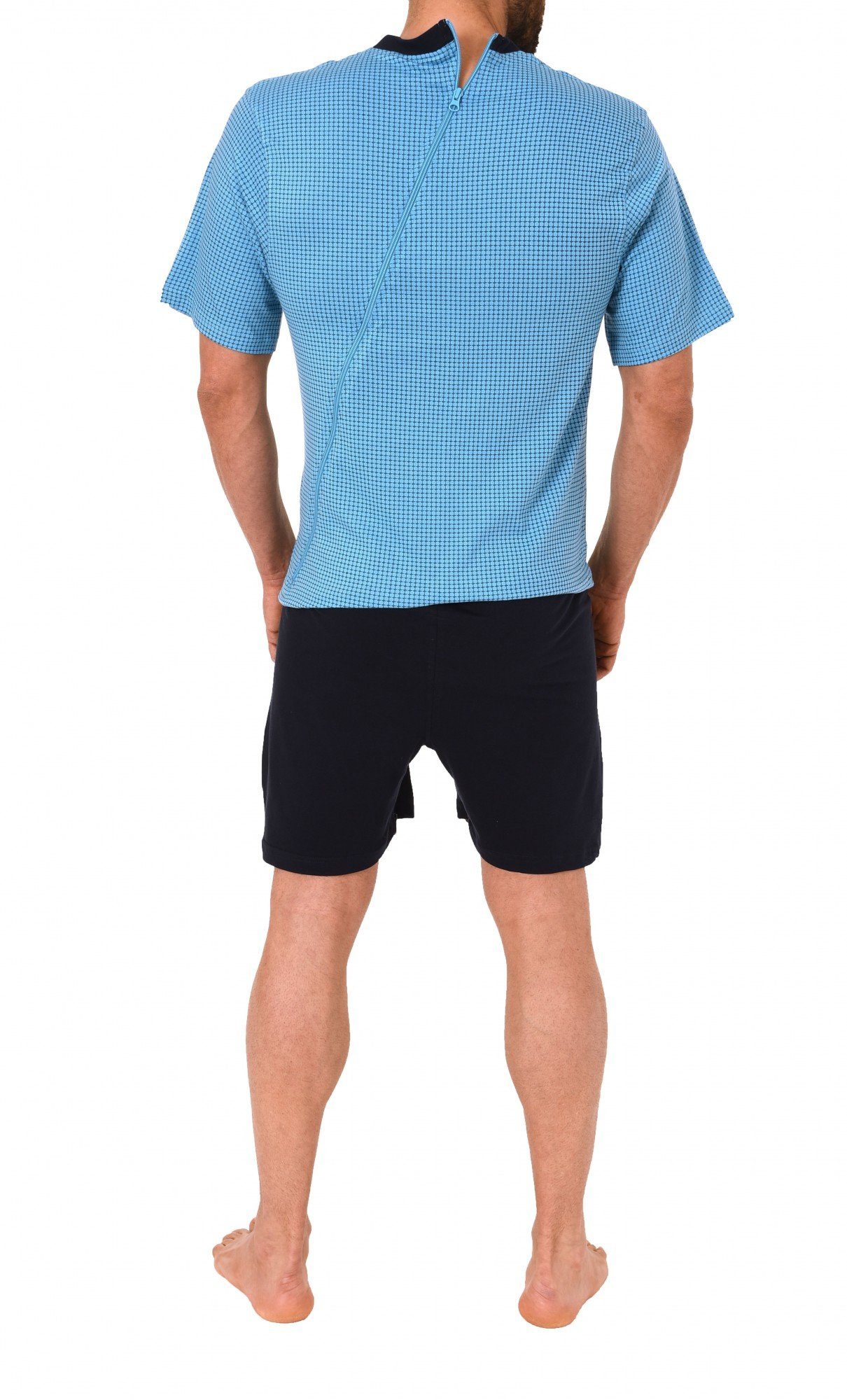 Normann Care Pyjama Herren Pflegeoverall kurzarm mit Reissverschluss an Hos günstig online kaufen