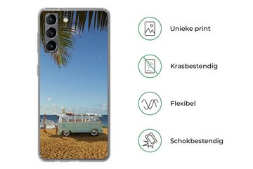 MuchoWow Handyhülle Strand - Bus - Surfen, Phone Case, Handyhülle Samsung Galaxy S21, Silikon, Schutzhülle