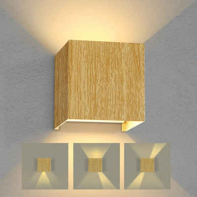 Nettlife LED Wandleuchte »LED Wandleuchte außen Wandlampe innen Holzoptik 10W IP65 Wasserdicht«