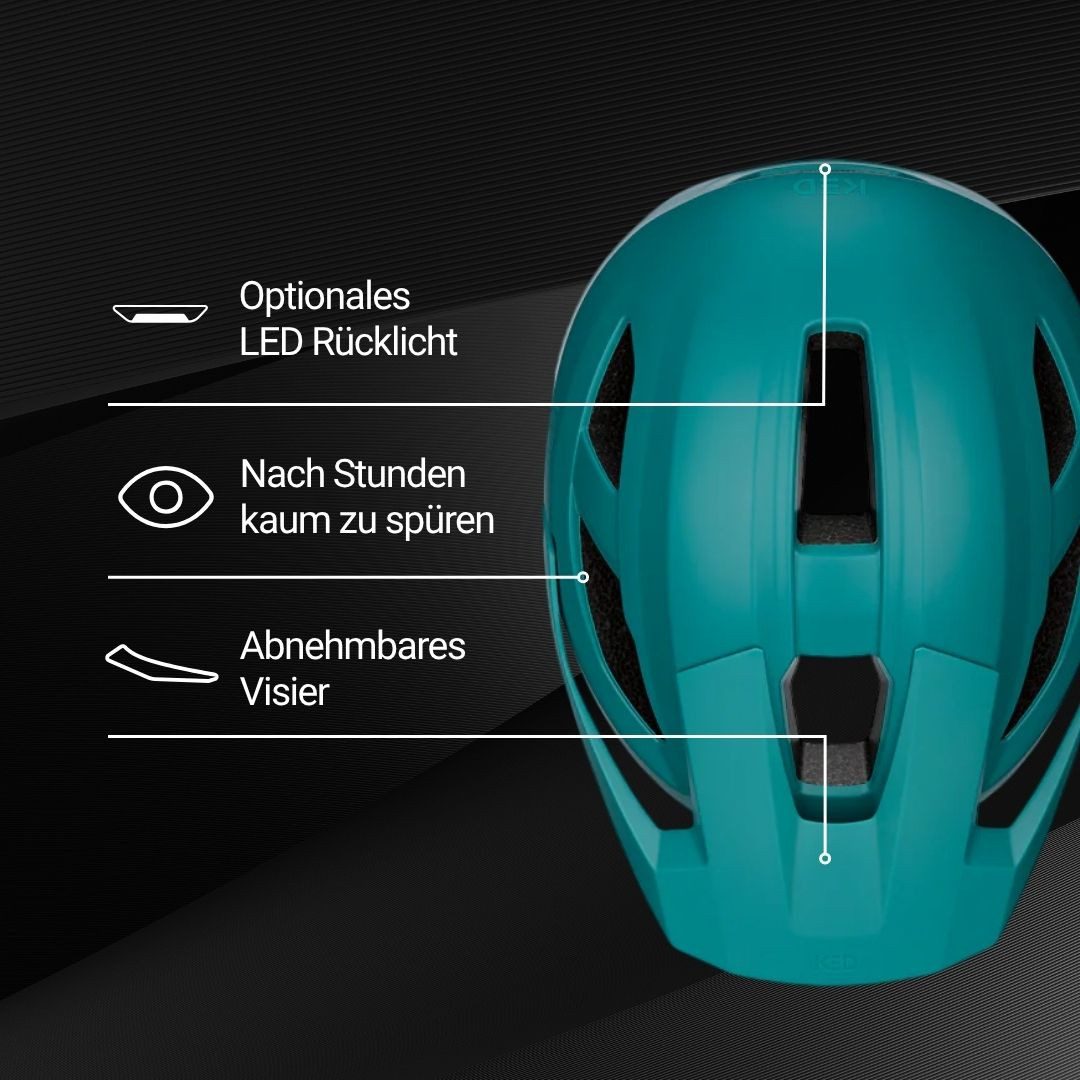 KED Fahrradhelm Embrace MU-1 Allround Helm, Unisex Fahrradhelm, Für City Trail Mit Verstellbarem Visier
