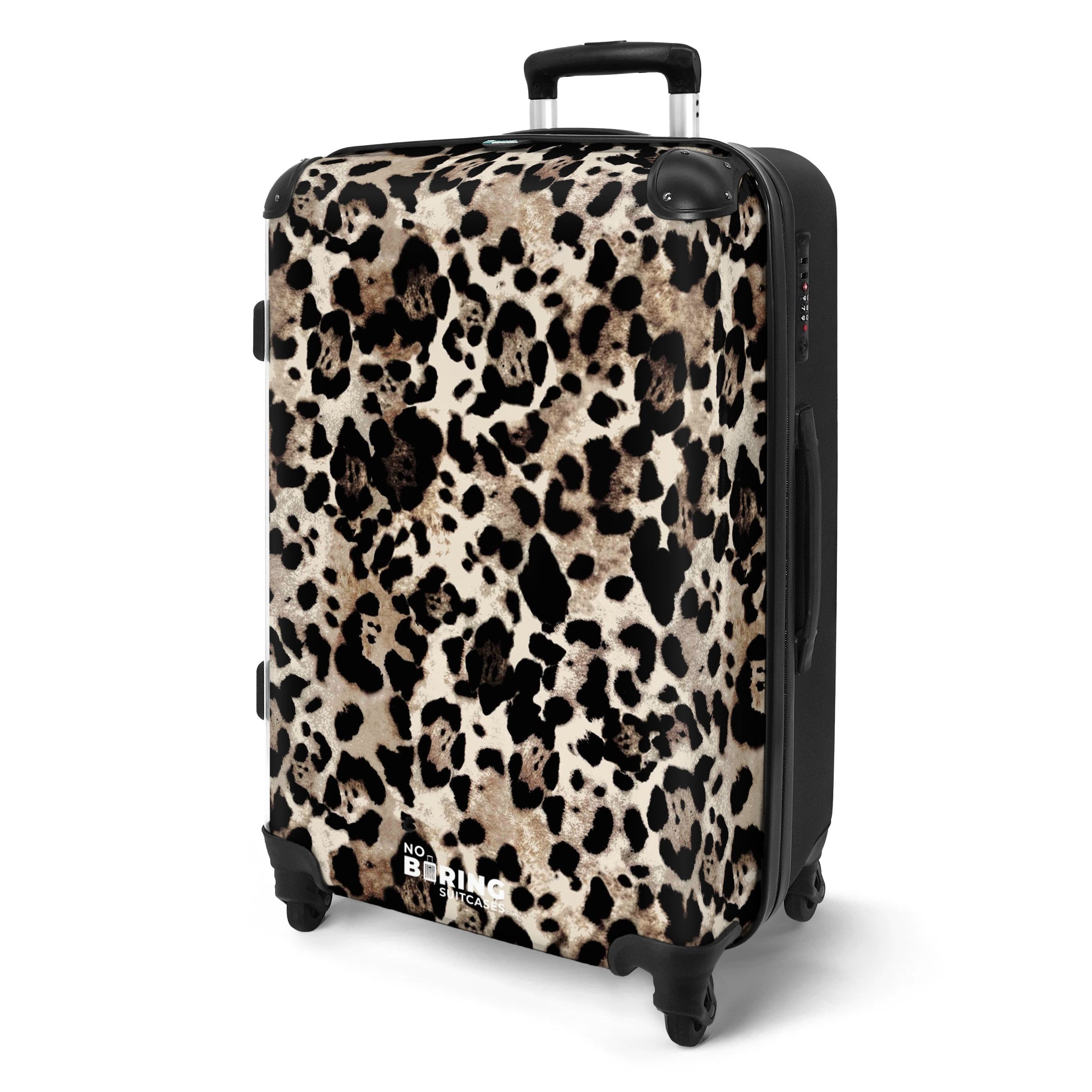 NoBoringSuitcases.com© Hartschalen-Trolley Pantherdruck - Beige - günstig online kaufen