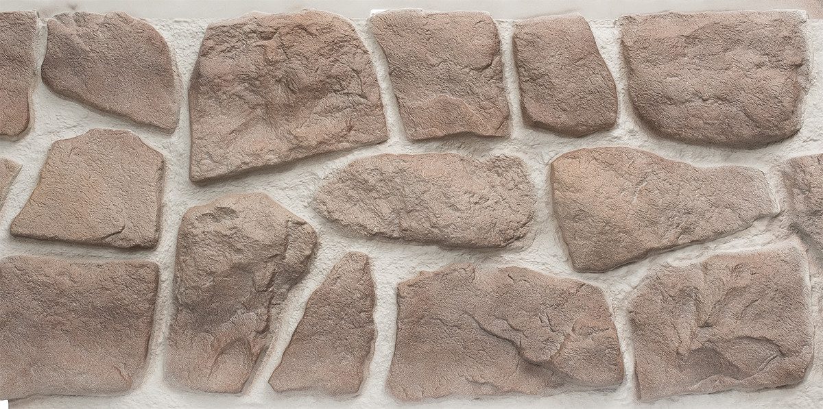 NOVIK Verkleidungspaneel NovikStone FS Platte 127x48cm 10 St. 4,65qm Feldstein erdig, BxL: 48,58x127,00 cm, 0,46 qm, (Karton mit 10 Platten, 4,61 qm) Wandverkleidung mit 3-D-Effekt, problemlose Montage, Felssteinoptik