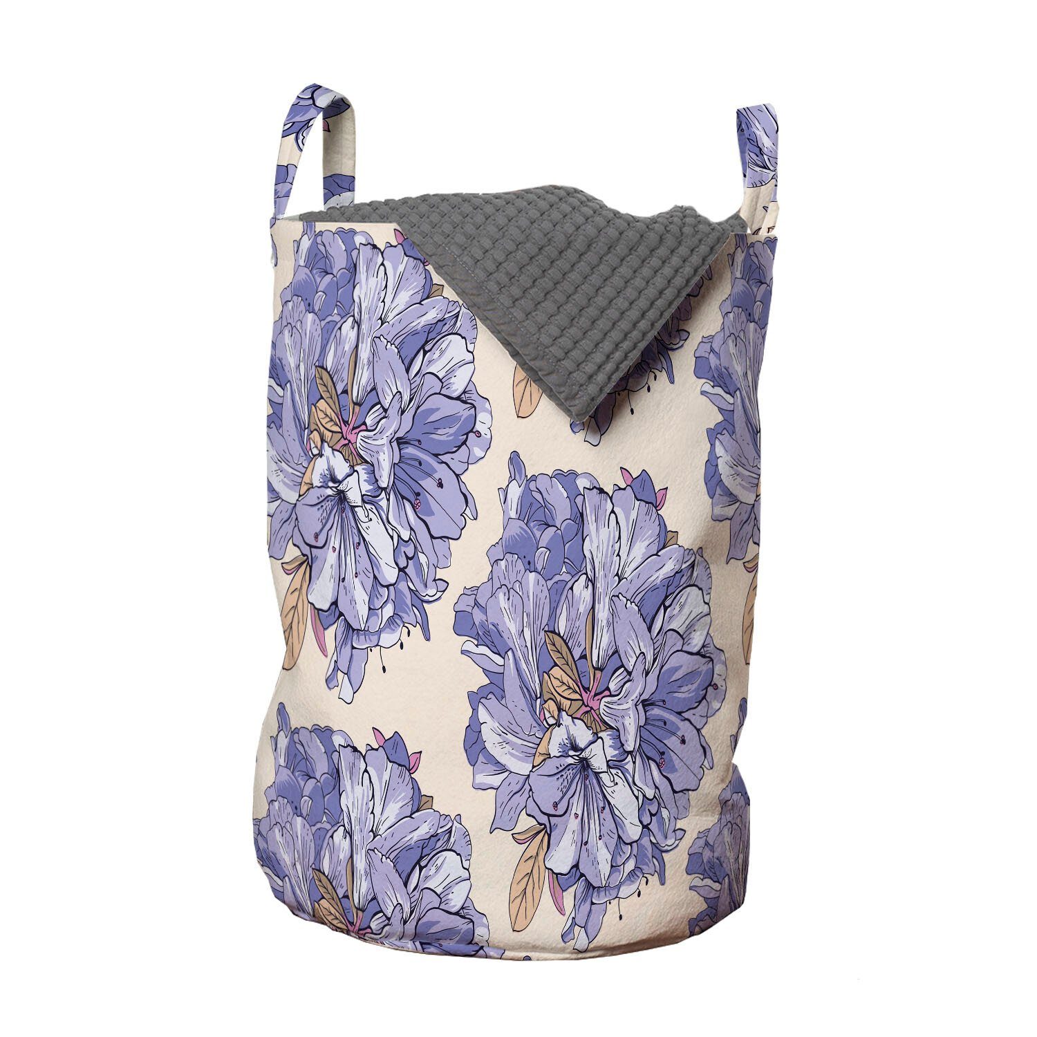Abakuhaus Wäschesäckchen Wäschekorb mit Griffen Kordelzugverschluss für Waschsalons, Blumen Frühlings-Blumen-Bündel