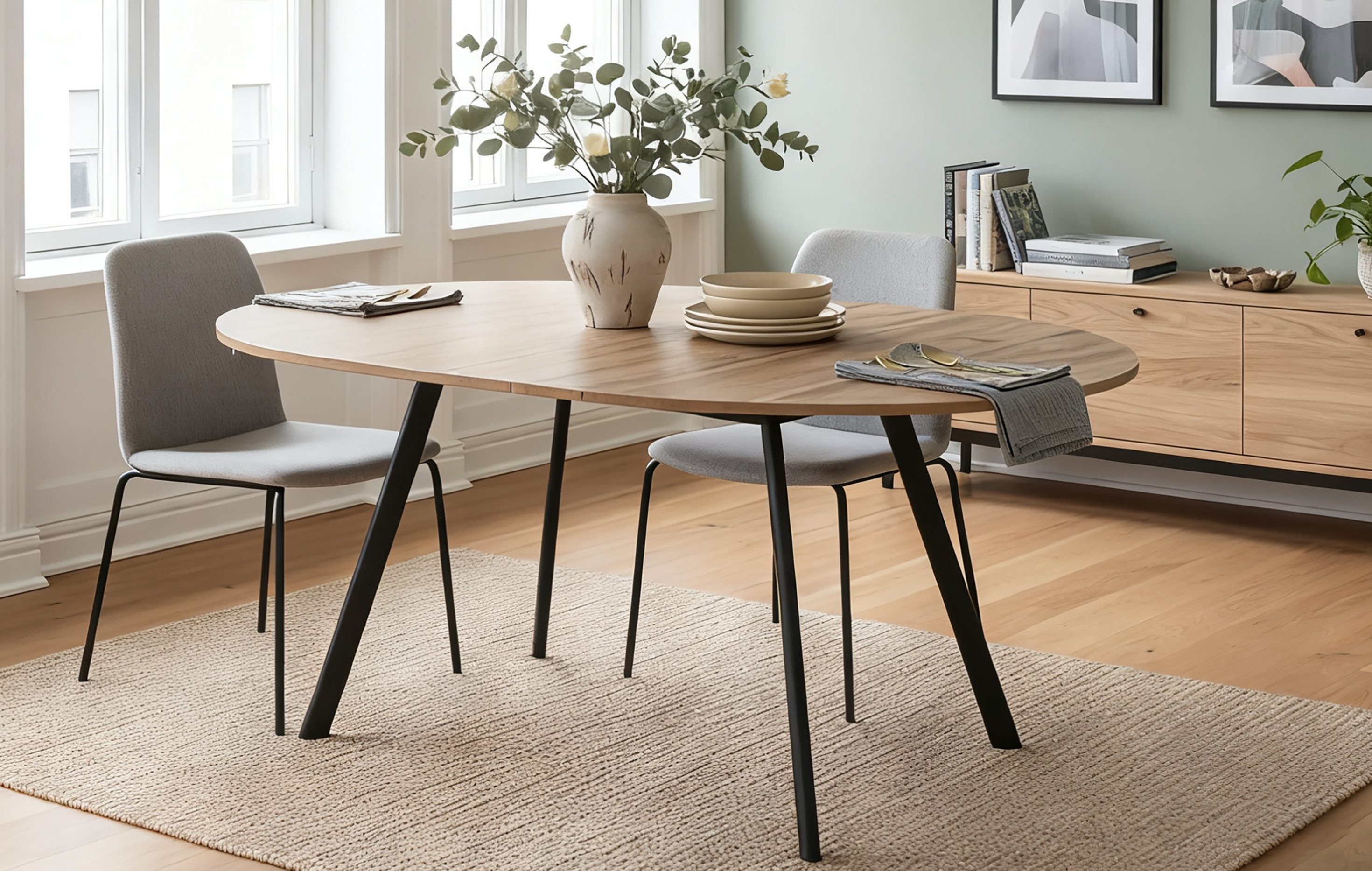 B&D home Esstisch TILL, Metallgestell schwarz oder weiß, ausziehbar 120-160 günstig online kaufen