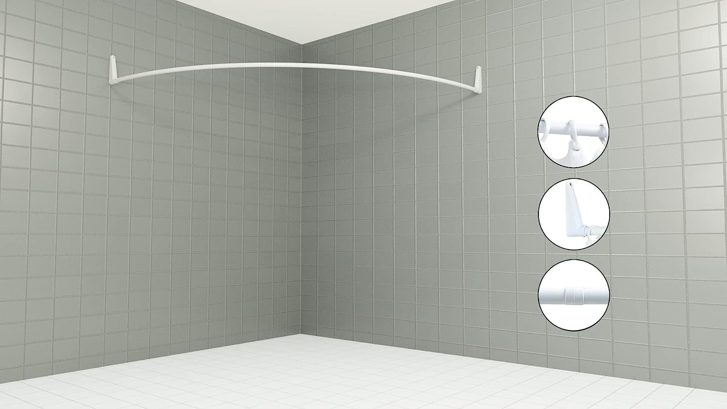 Erica Duschvorhangstange Duschstange Ecke 140x140 cm, Wandmontage, ohne Dec günstig online kaufen