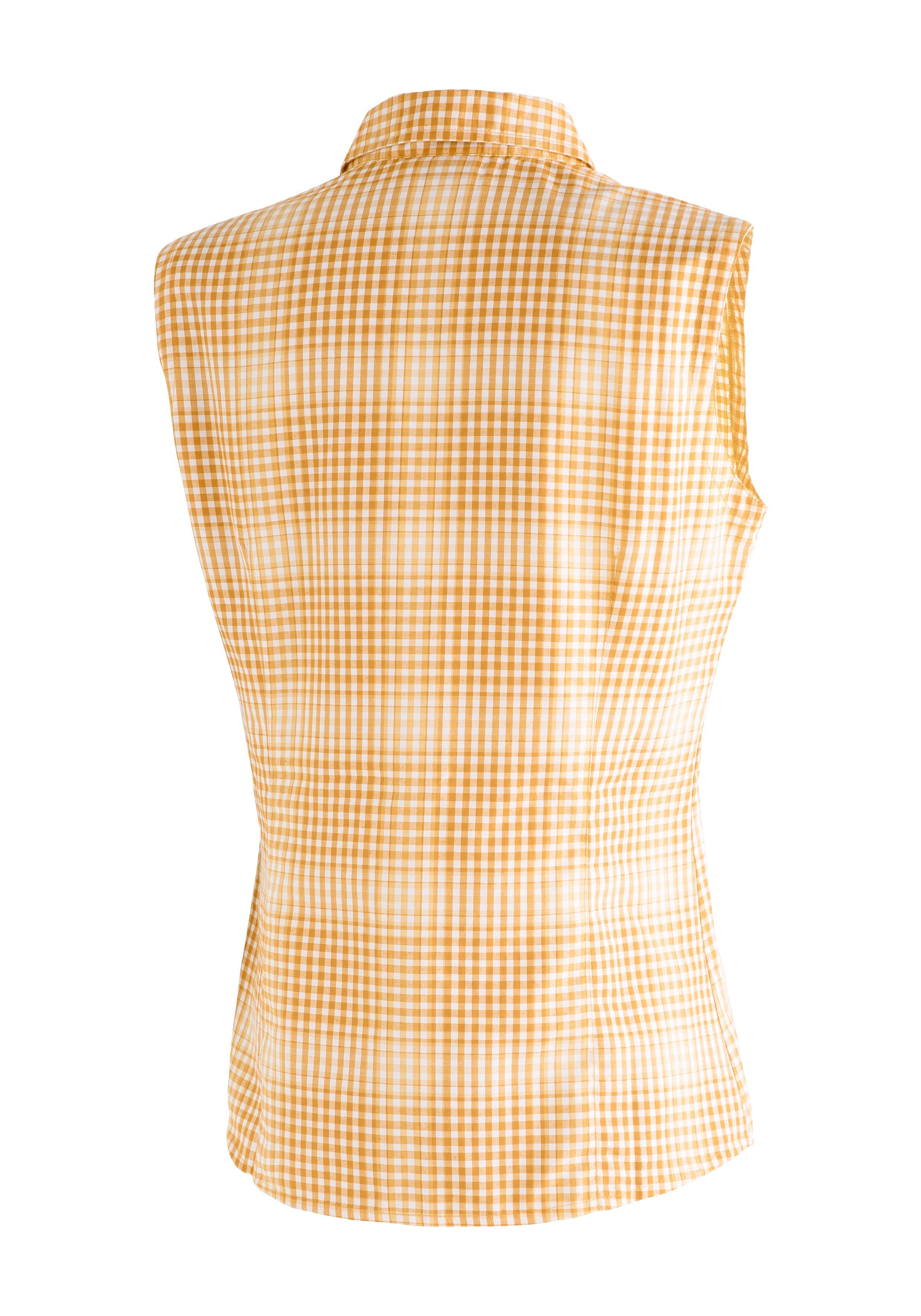 Maier Sports Funktionsbluse Paloma Karierte, ärmellose Bluse für Wandern, Reisen und Freizeit