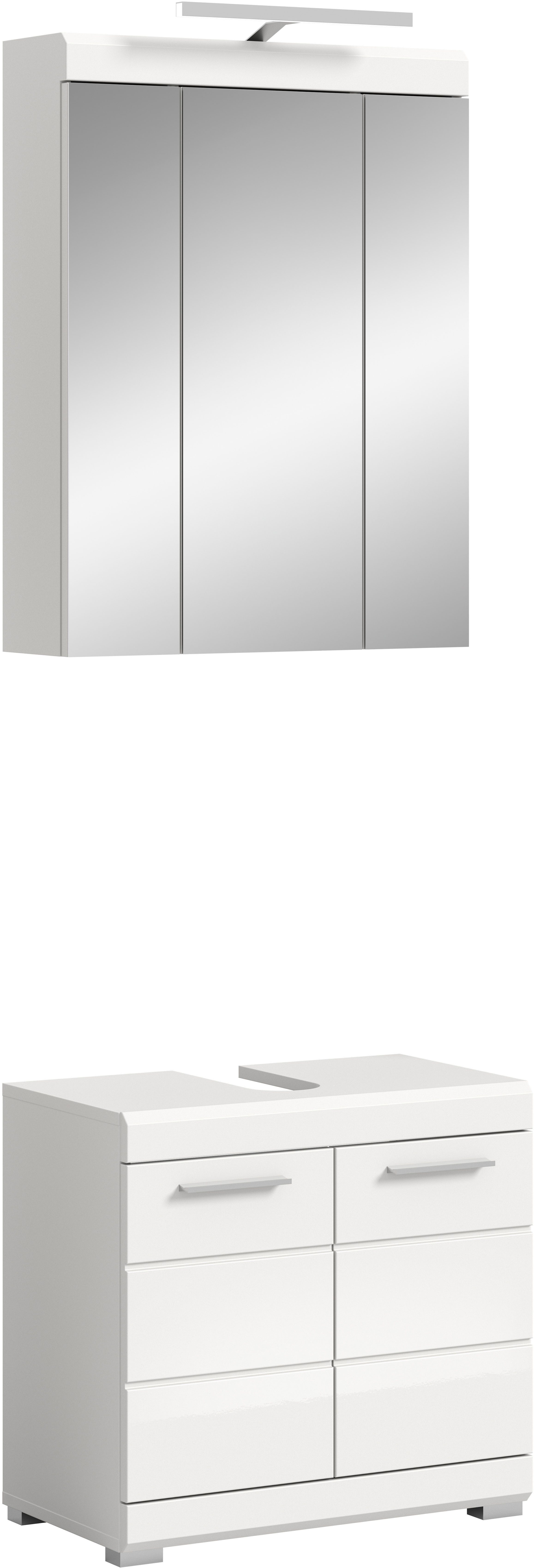 INOSIGN Badmöbel-Set Siena, 2 teilig, inklusive LED Beleuchtung, bestehend günstig online kaufen