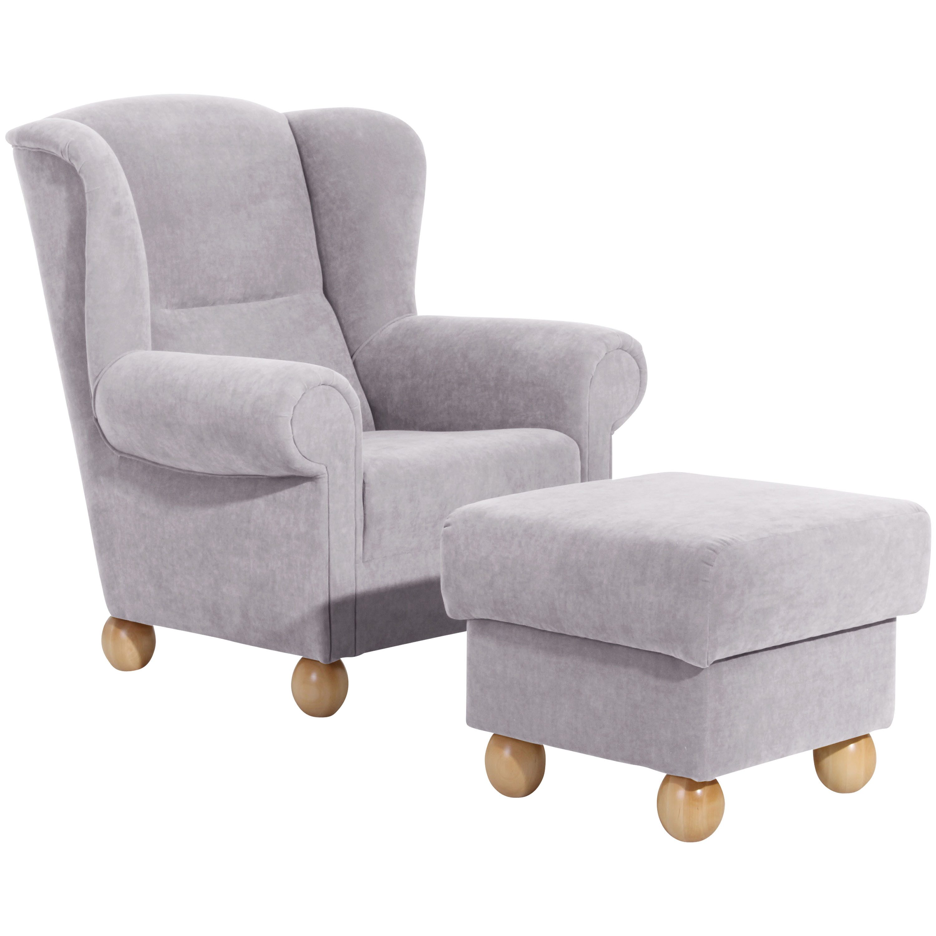 Max Winzer® Ohrensessel Monarch (mit Hocker), Flachgewebe