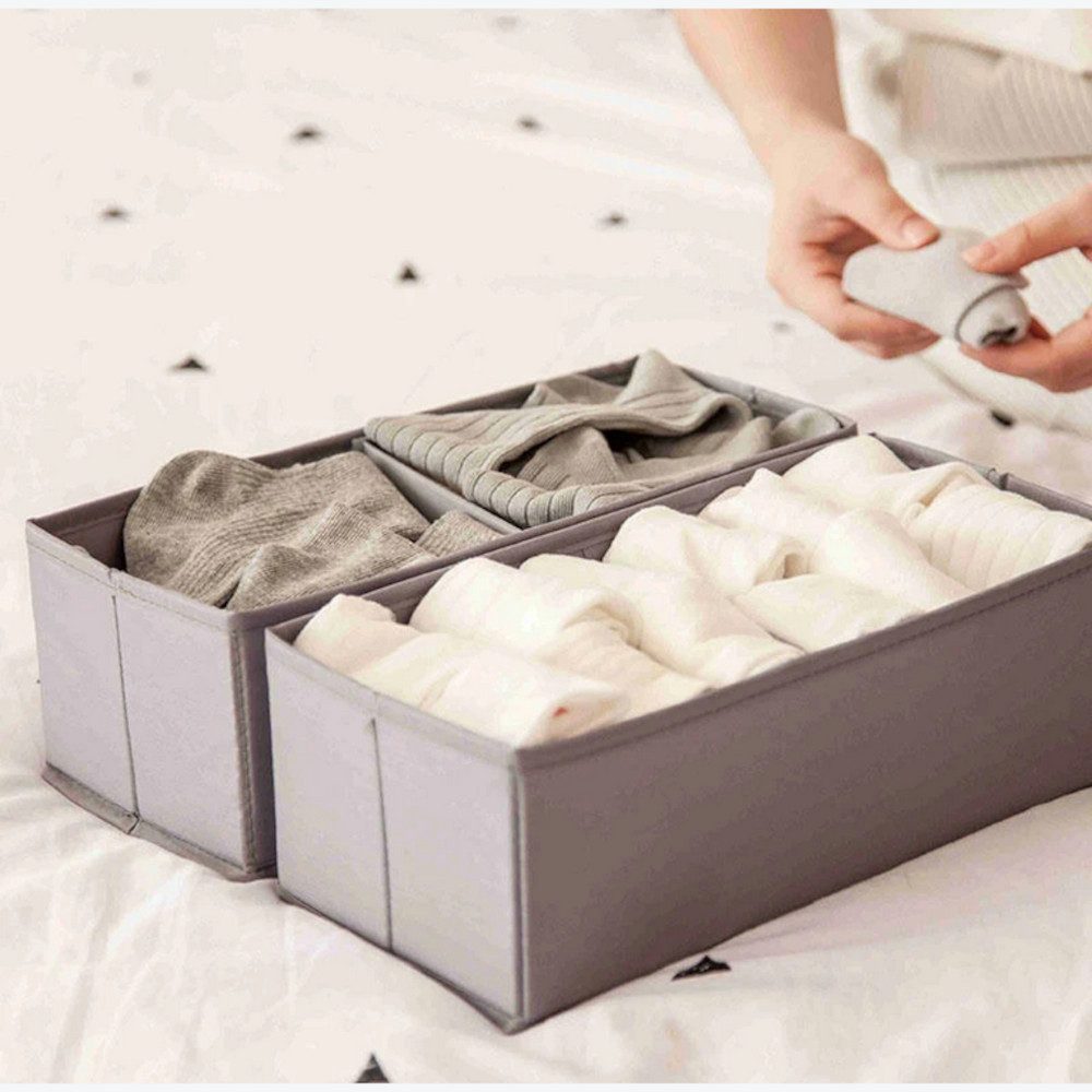 UE Stock Aufbewahrungsbox 4-teiliges Schubladen Schrank Ordnungssystem Organizer Set Grau, perfekte Lösung, um Ordnung in Ihren Schränken und Schubladen