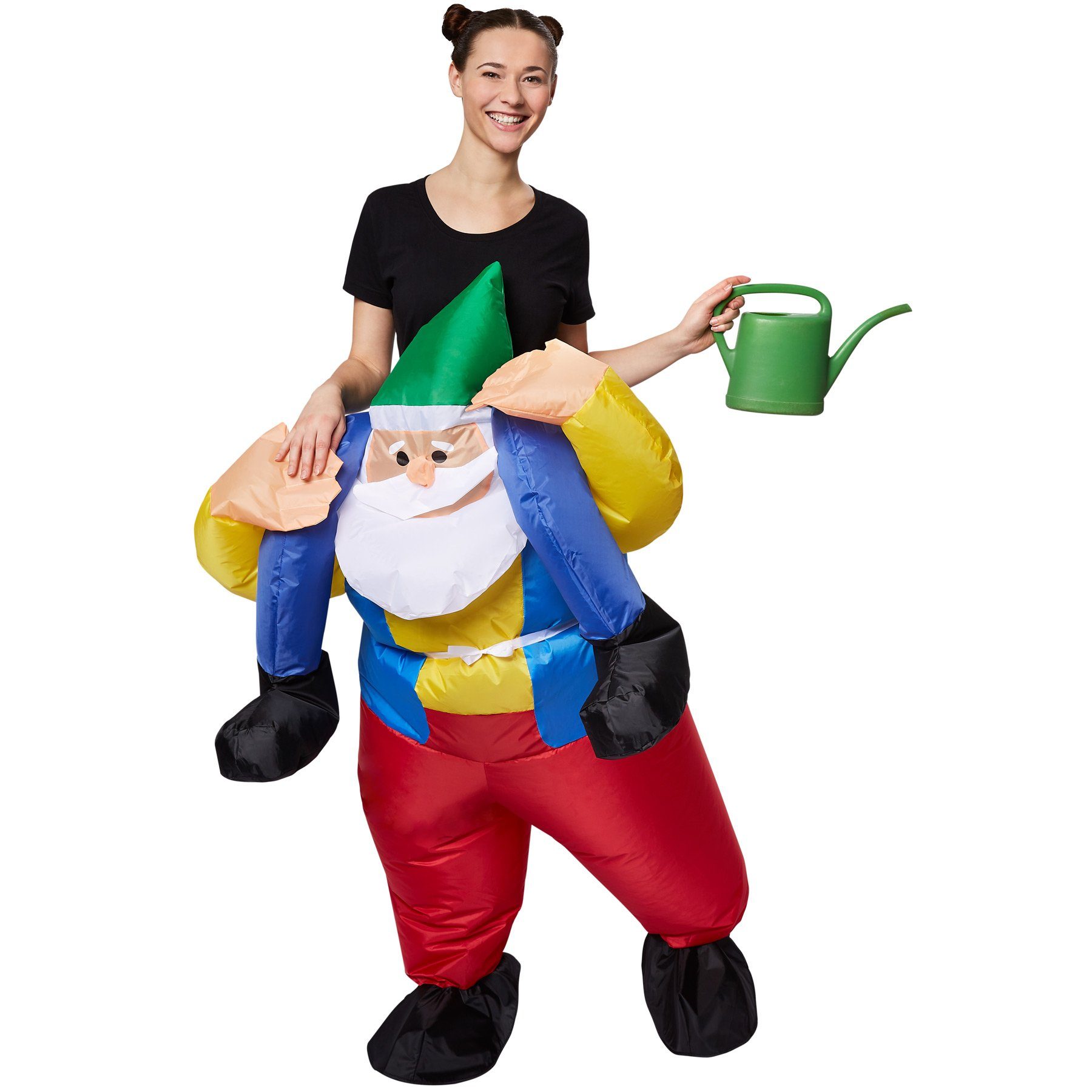 dressforfun Kostüm Kleinfigur/Aufblasanzug, in bunt, Gr. Einheitsgröße, Innerhalb von Sekunden auf voller Größe, Stundenlanger Fetenspaß