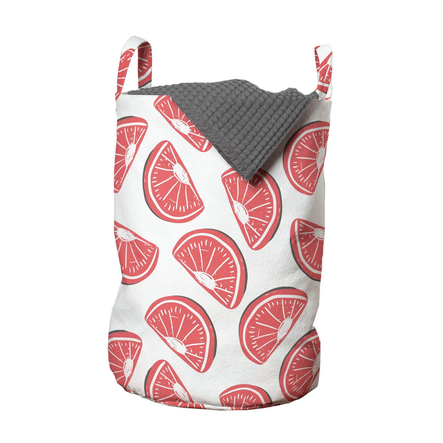 Abakuhaus Wäschesäckchen Wäschekorb mit Griffen Kordelzugverschluss für Waschsalons, Sommer Grapefruit und exotische Motiv