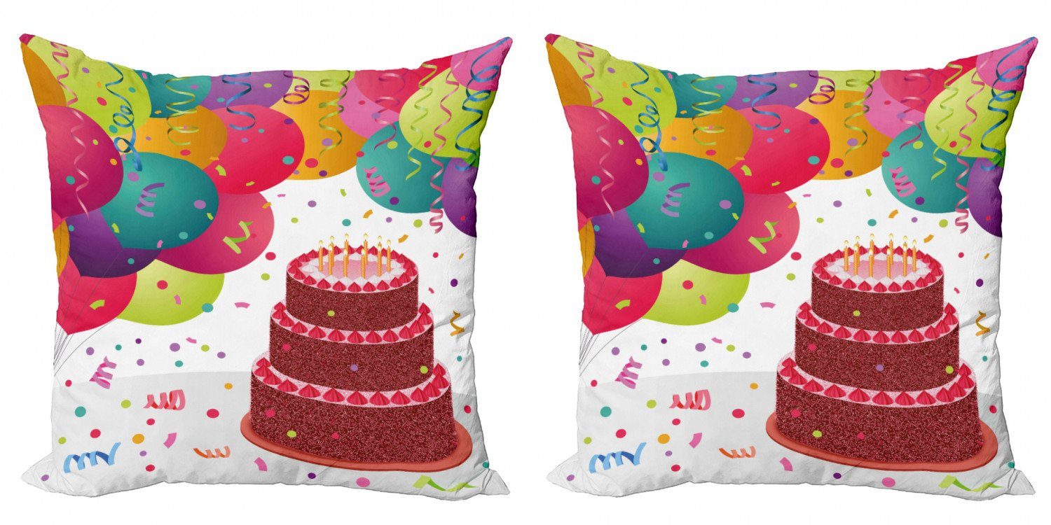 Kissenbezüge Modern Accent Doppelseitiger Digitaldruck, Abakuhaus (2 Stück), Spaß Geburtstagstorte Feiern