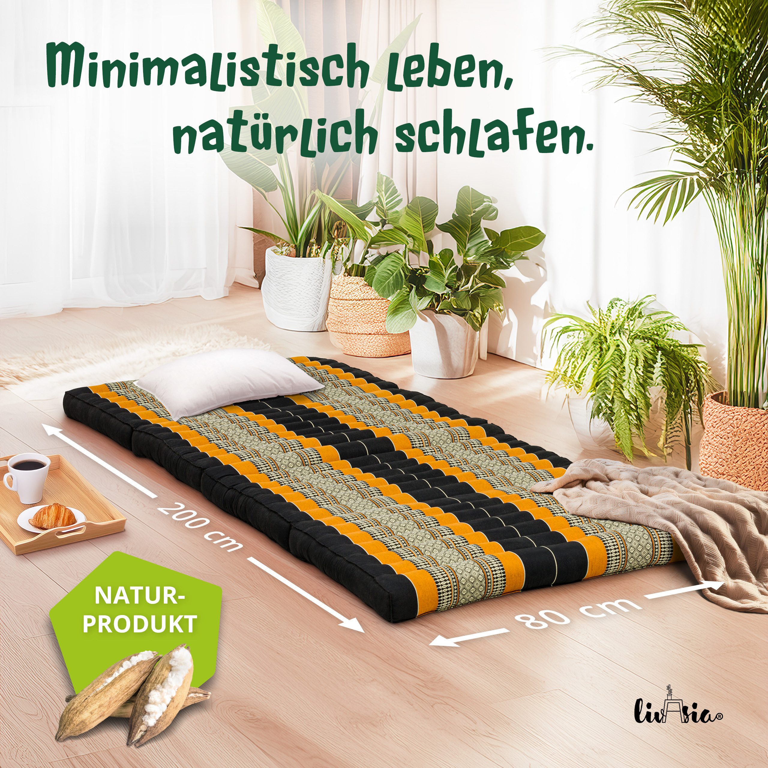 Klappmatratze Faltmatratze 80 cm (Classic) - 200x80x8cm, günstig online kaufen
