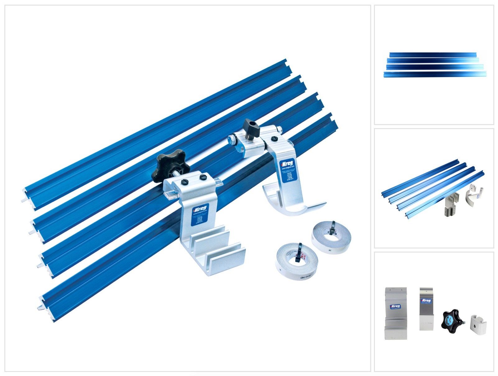 Kreg Maschinen-Führungsschienen Trak & Stop System Schienen Set mit Anschlägen metrisch 8-tlg. (KMS8