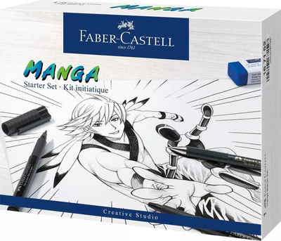 Faber-Castell Kreativset Manga Starter Set, (Manga-Zeichen-Set, 9-tlg., Komplett-Set), für Einsteiger