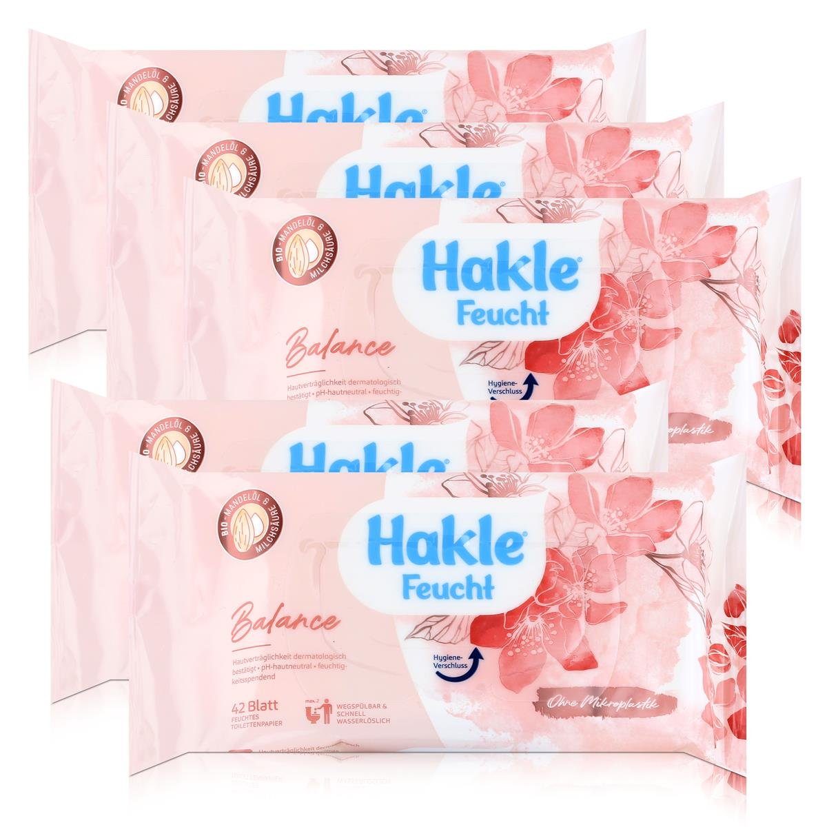 HAKLE feuchtes Туалетная бумага Hakle Feucht Balance 42 Blatt - Feuchttücher, Туалетная бумага (5er Pac