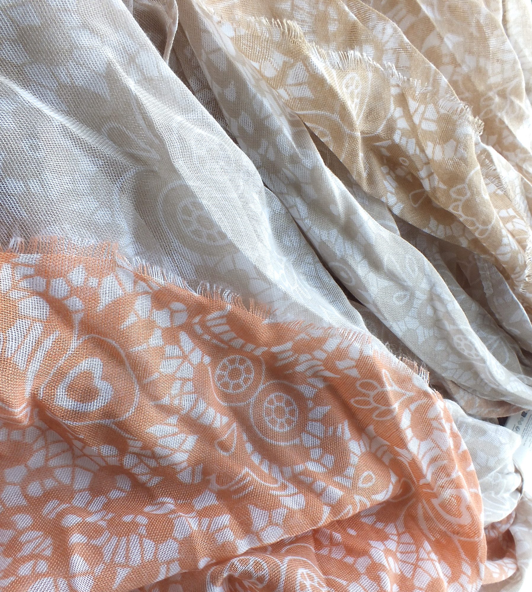 chic4home Schal Dreamy Flair, (1-St. 1-teilig), sommerlicher Damen Schal Farbverlauf floraler Druck