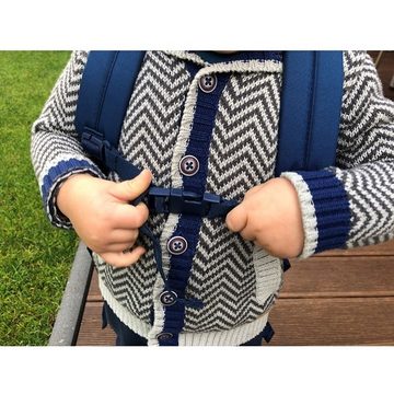 COPPENRATH DIE SPIEGELBURG Kinderrucksack Kleine Freunde Bagger (Set, 4-tlg. inkl. Turnbeutel, Brotdose und Trinkflasche), Rucksack für Jungen in Blau Grün mit Baustellenfahrzeuge