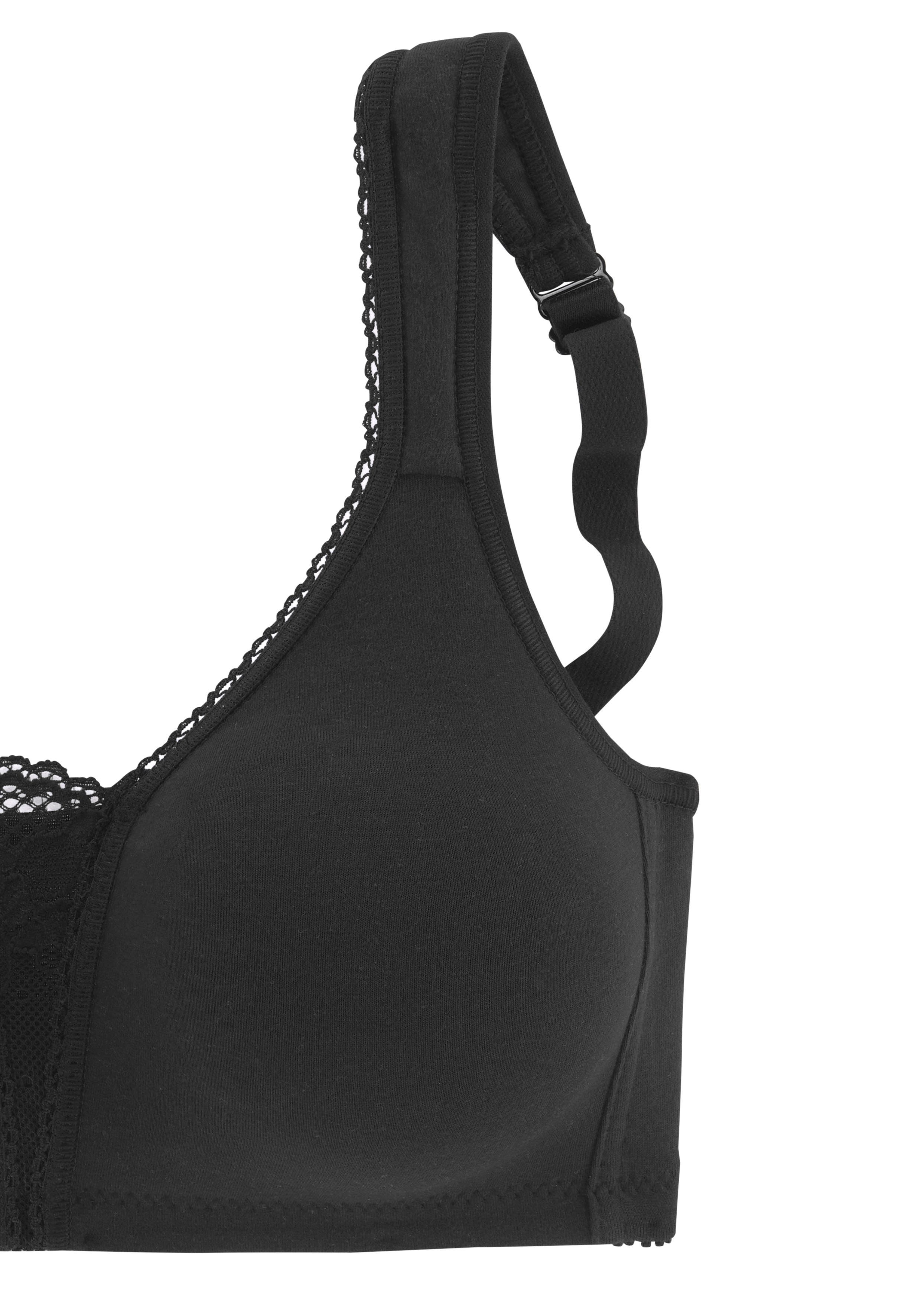 petite fleur Soft-BH (Packung, 2 Stück) ohne Bügel mit Spitzen-Details