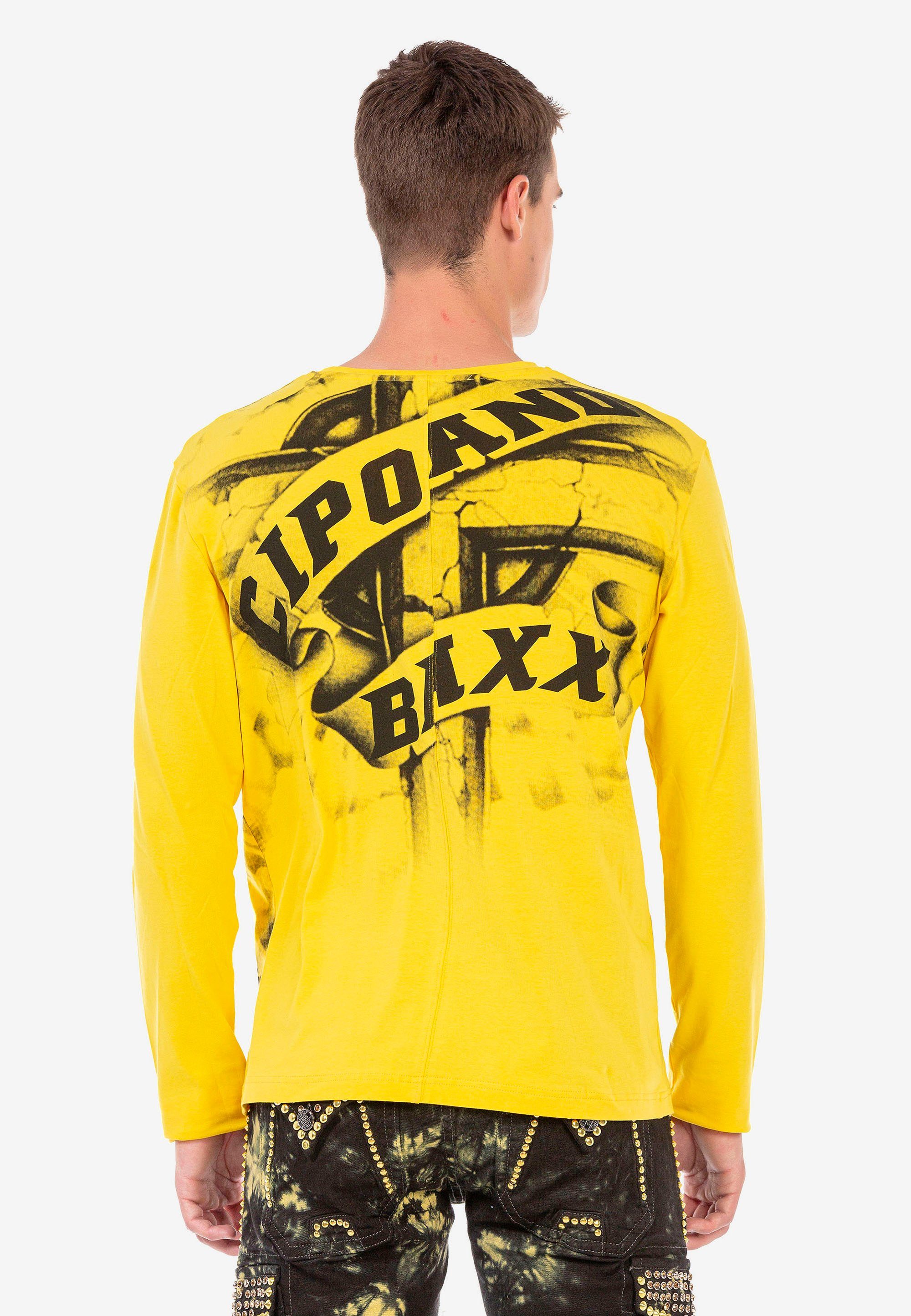 Cipo & Baxx Langarmshirt in Look gelb coolem