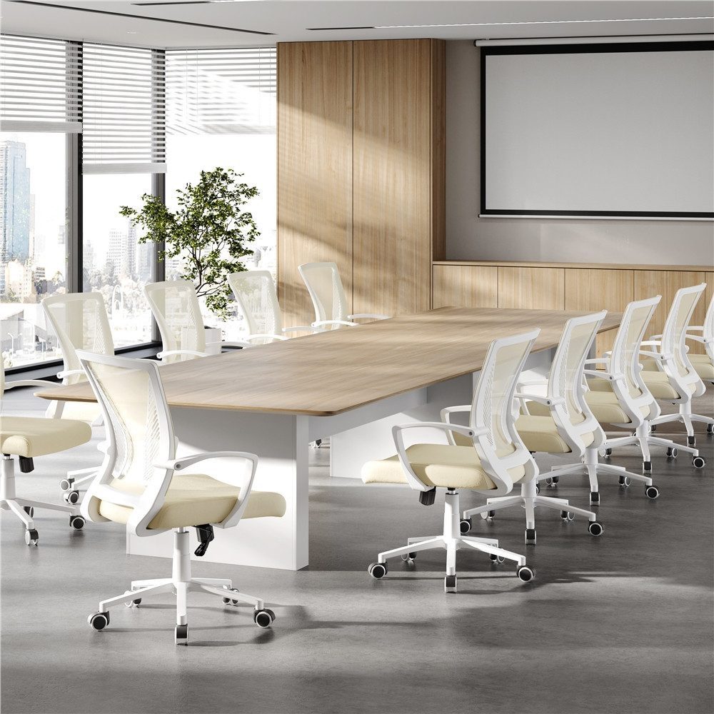 Yaheetech Bürostuhl aus Mesh-Gewebe Höhenverstellbarer Schreibtischstuhl, Ergonomischer Drehstuhl Arbeitsstuhl Computerstuhl mit Wippfunktion – Bild 3 von 5