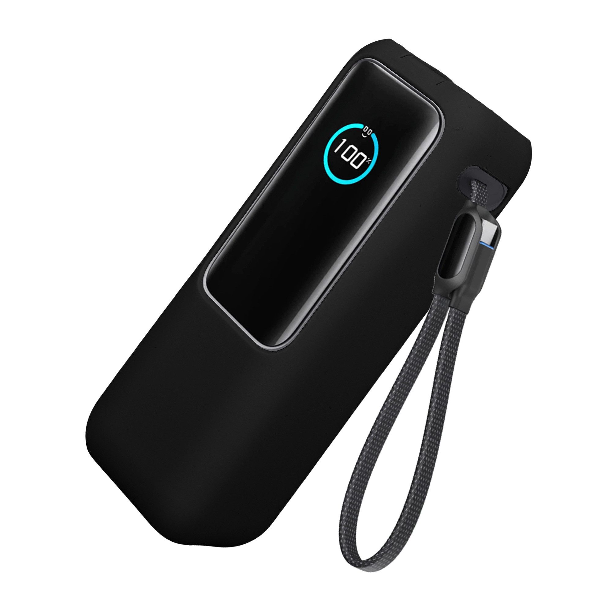 kwmobile Festplattenhülle Silikon Hülle für Anker Power Bank 25000mAh (A1695H11) Case, Powerbank Hülle für unterwegs - Tasche für Power Bank - Schwarz