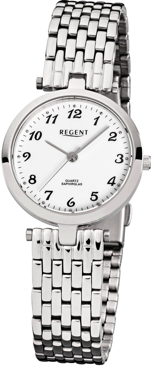 Regent Quarzuhr F908 - 79934099, Armbanduhr, Damenuhr, Saphirglas, Edelstahlarmband, analog