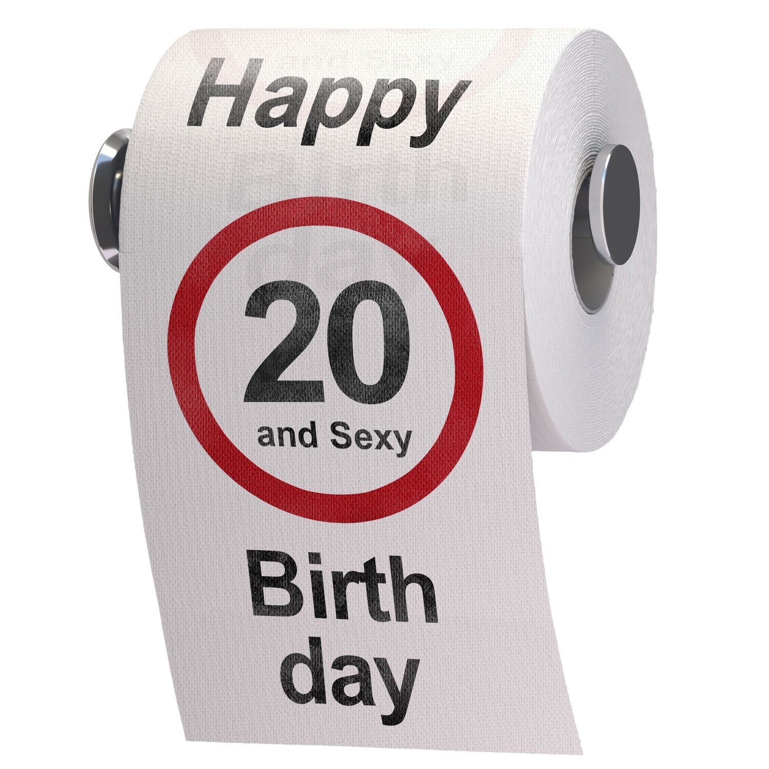 Goods+Gadgets Papierdekoration Lustiges Fun Klopapier zum 20. Geburtstag, Toilettenpapier Geschenkartikel