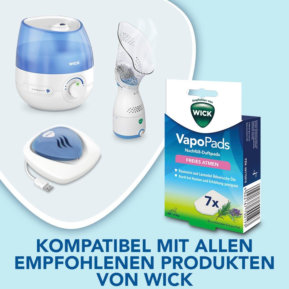 WICK Inhalations-Zusatz VapoPads Rosmarin & Lavendel - VBR Packung, 7-tlg., Passen zu unseren Luftbefeuchtern, Inhalatoren & Diffusoren, 7er-Pack