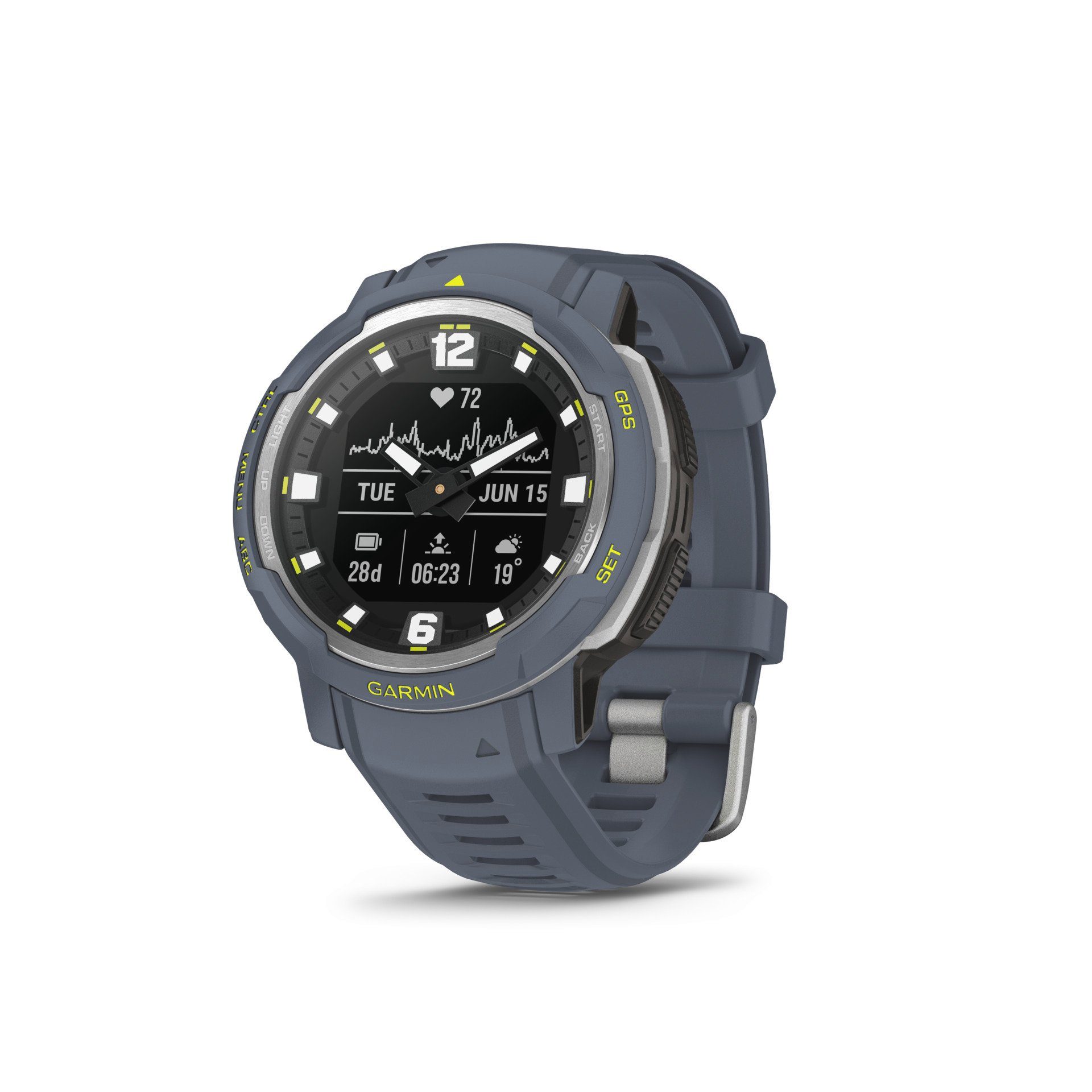 Garmin INSTINCT CROSSOVER Smartwatch (2,3 cm/0,9 Zoll) graublau | Blaugrau
