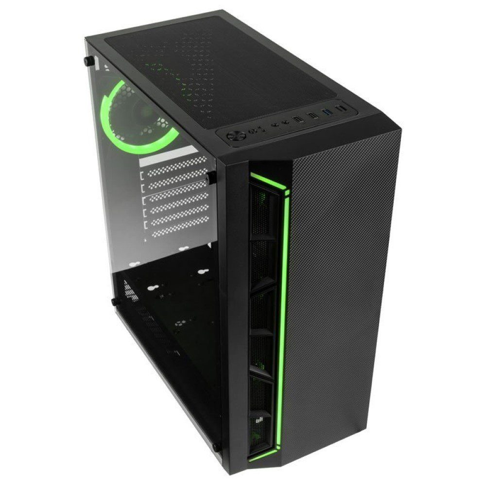 Kolink PC-Gehäuse INSPIRE K7 ARGB, Midi-Tower, Gaming PC-Gehäuse, Addressierbare RGB-Beleuchtung, Tempered Glass, für 335 mm Grafikkarten und CPU-Kühler bis 160 mm, schwarz