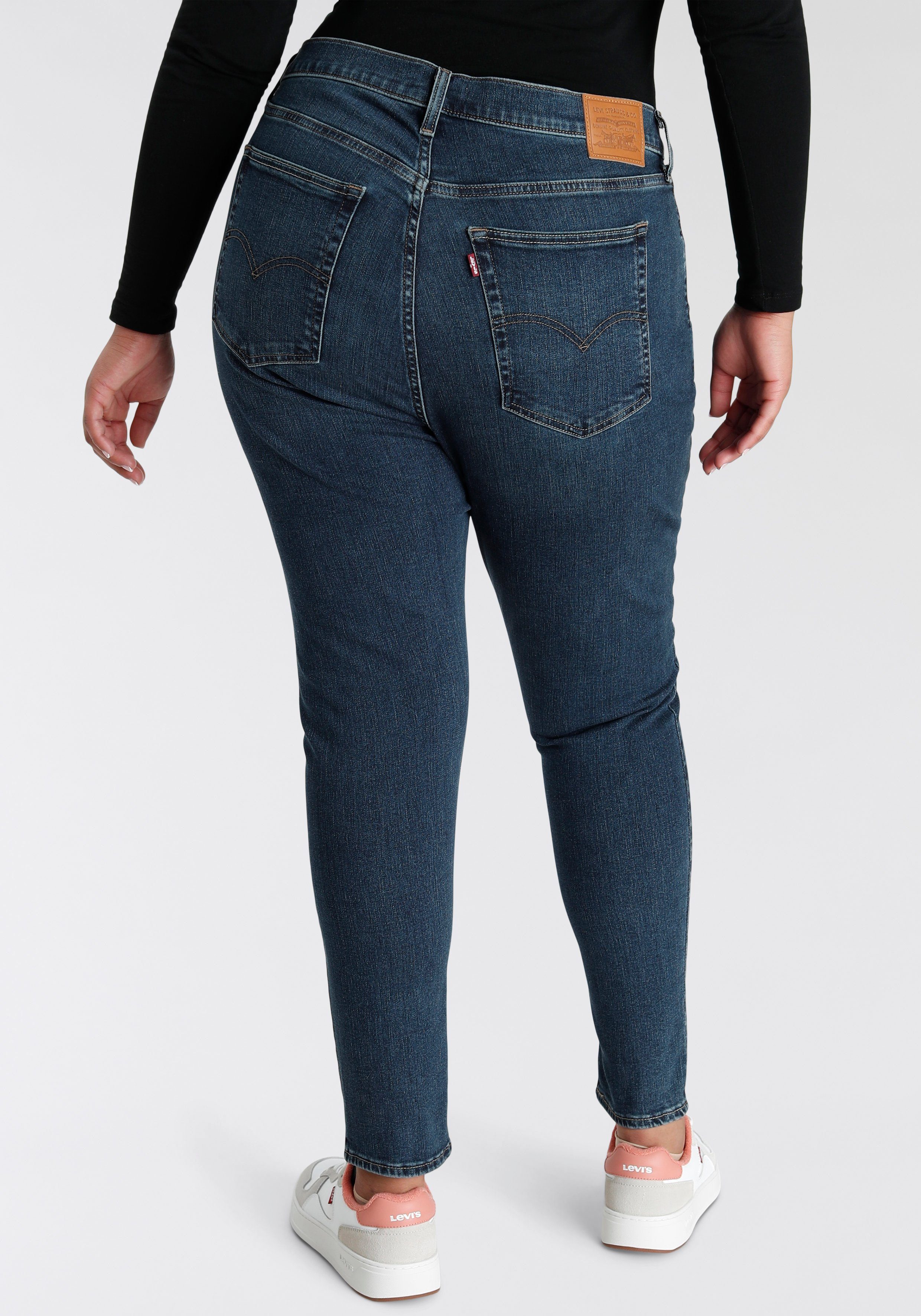 HI Levi's® sehr blue 721 PL dark Plus Skinny-fit-Jeans figurbetonter Schnitt RISE SKINNY