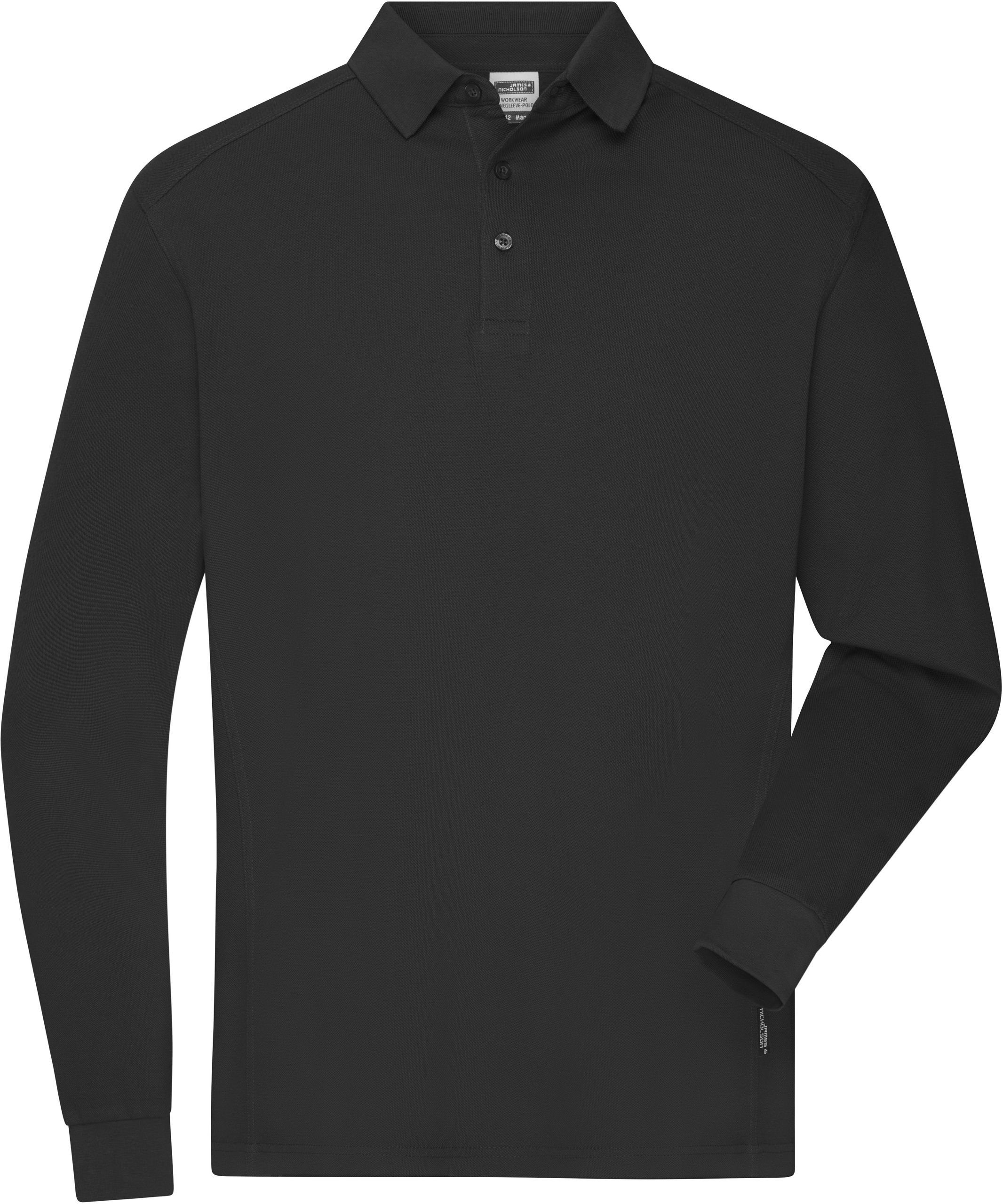 James & Nicholson Poloshirt Herren Workwear Polo langarm Black